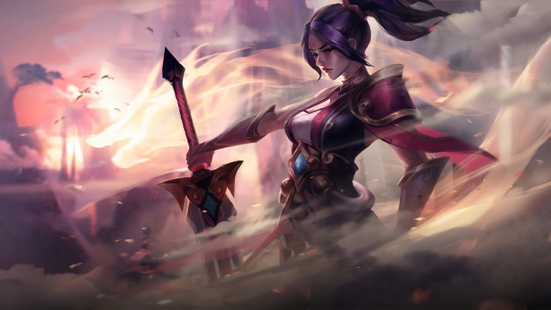 Fiora from League of Legends with sword HD Wallpaper