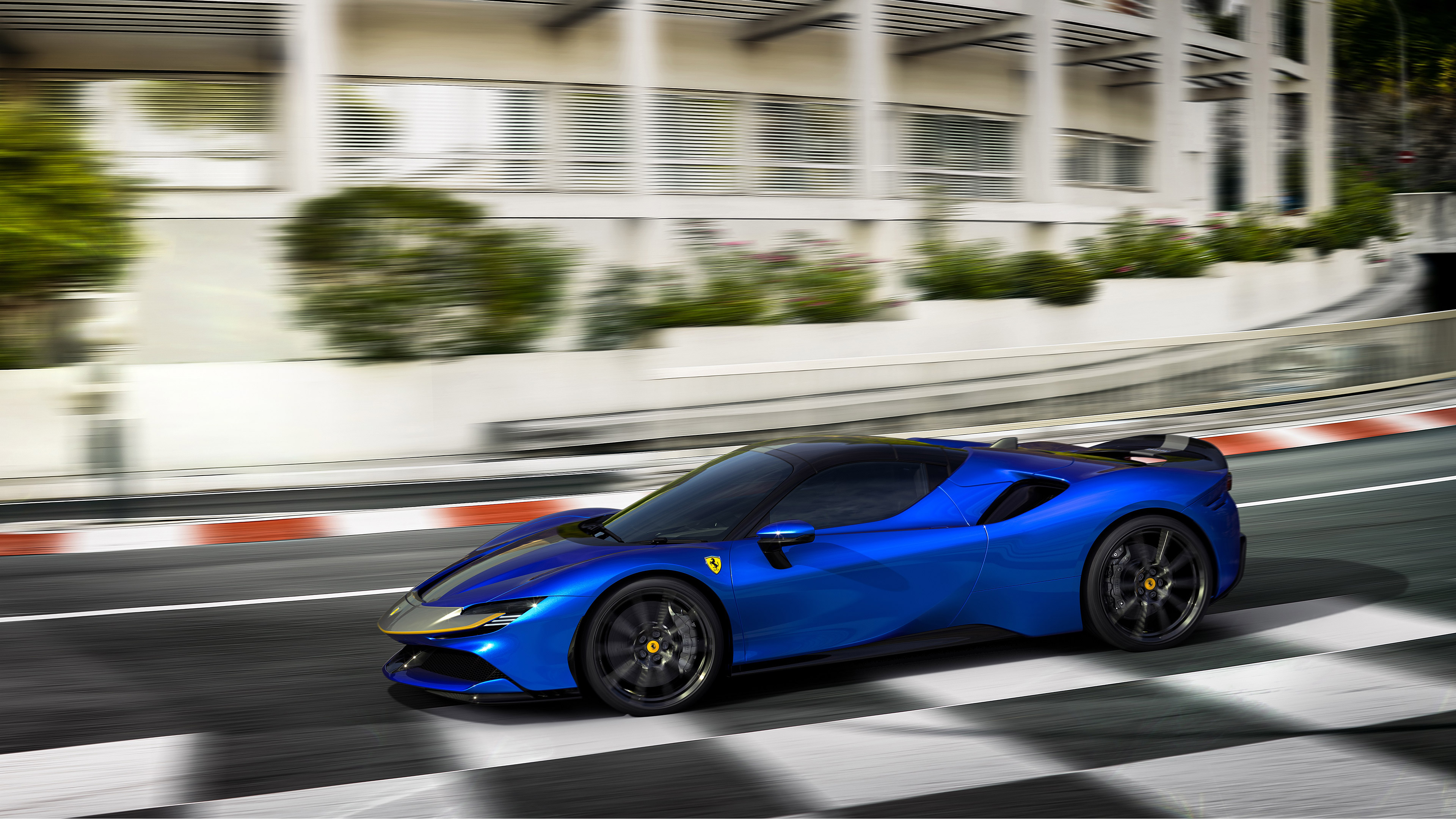 Blue Ferrari SF90 Spider 4K HD Wallpaper