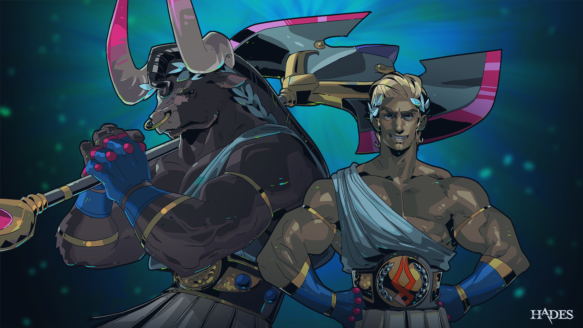 Theseus and Asterius from Hades HD Wallpaper