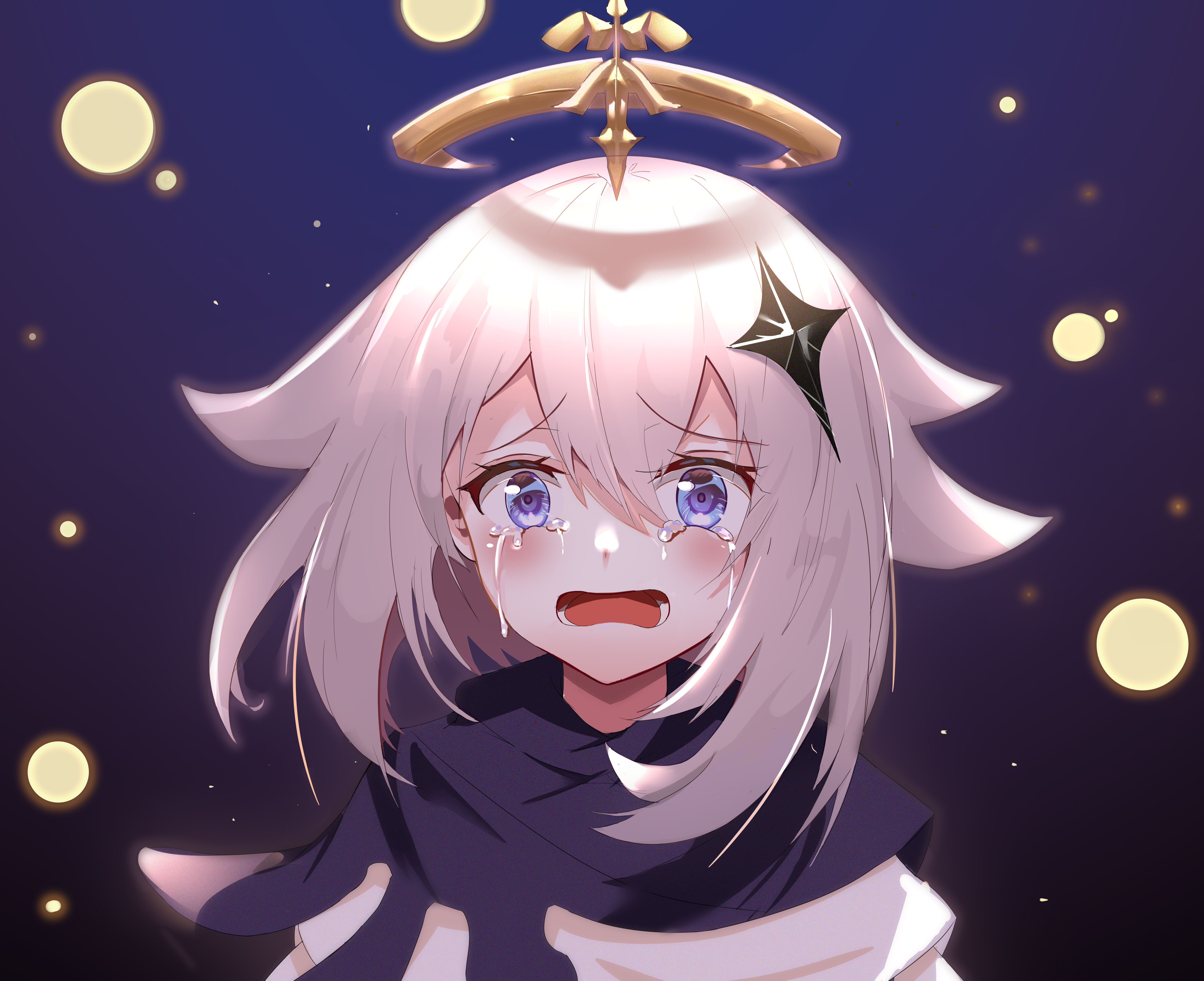 Paimon from Genshin Impact crying 4K HD Wallpaper