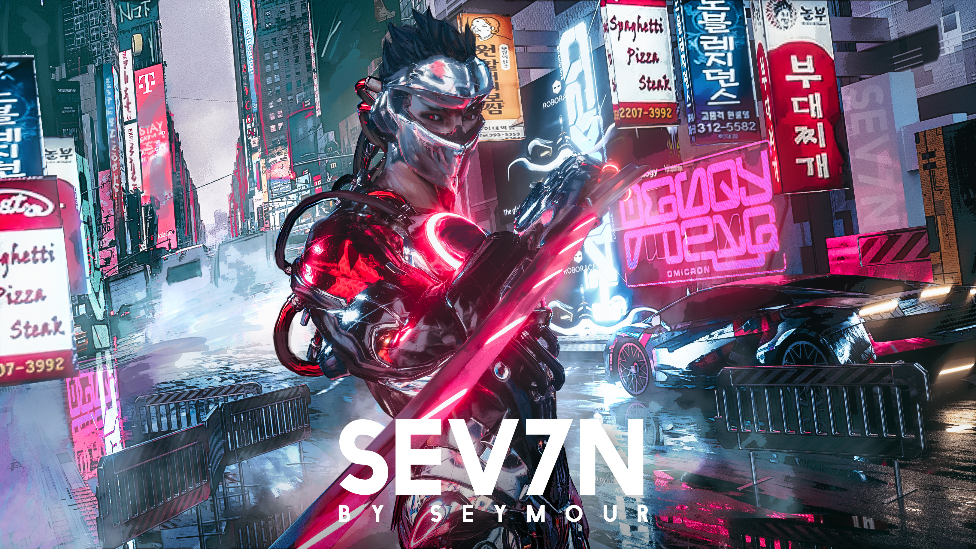 SEV7N by Seymour Cyberpunk Character HD Wallpaper