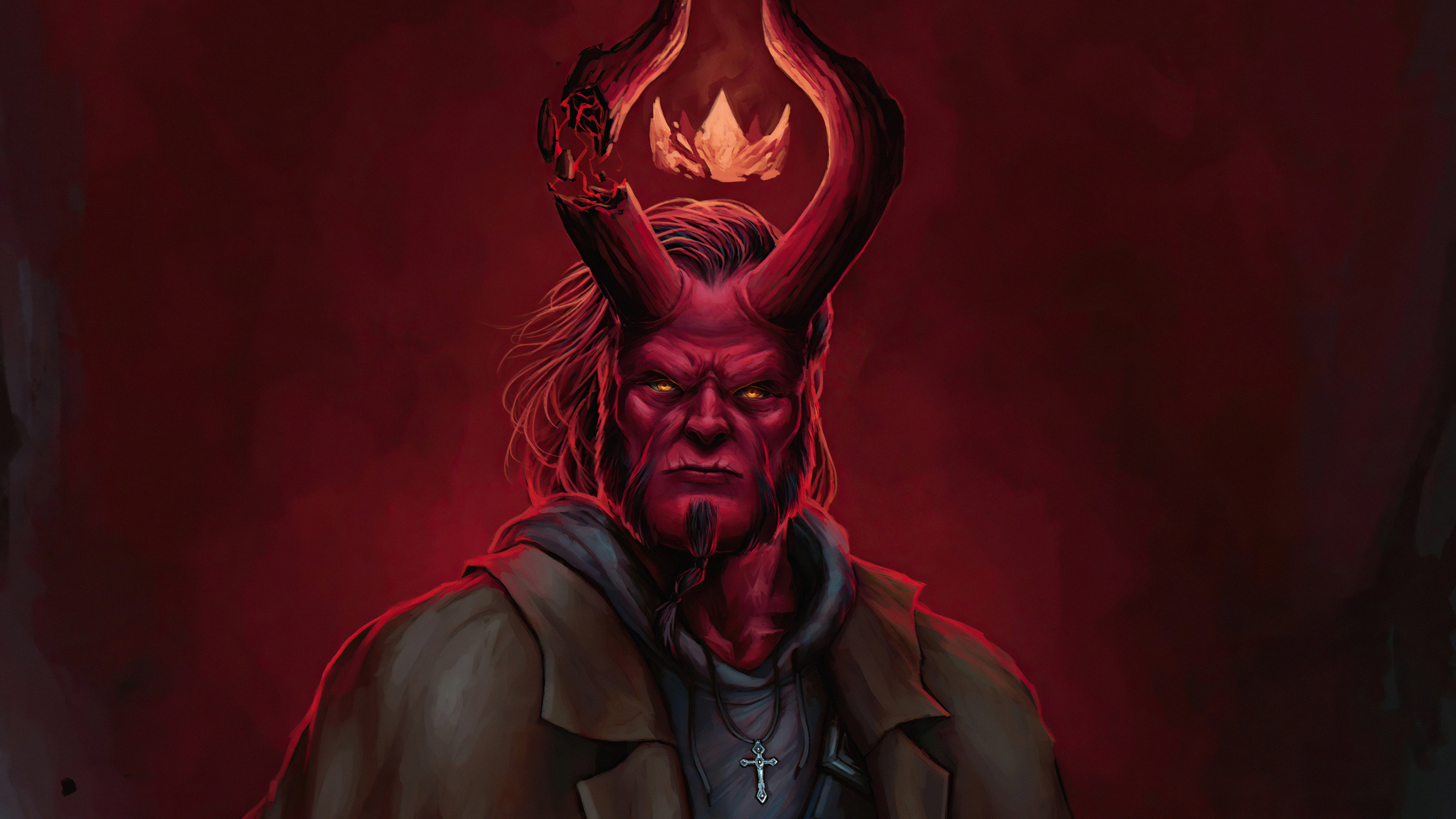 Hellboy with Crown and Horns HD Wallpaper