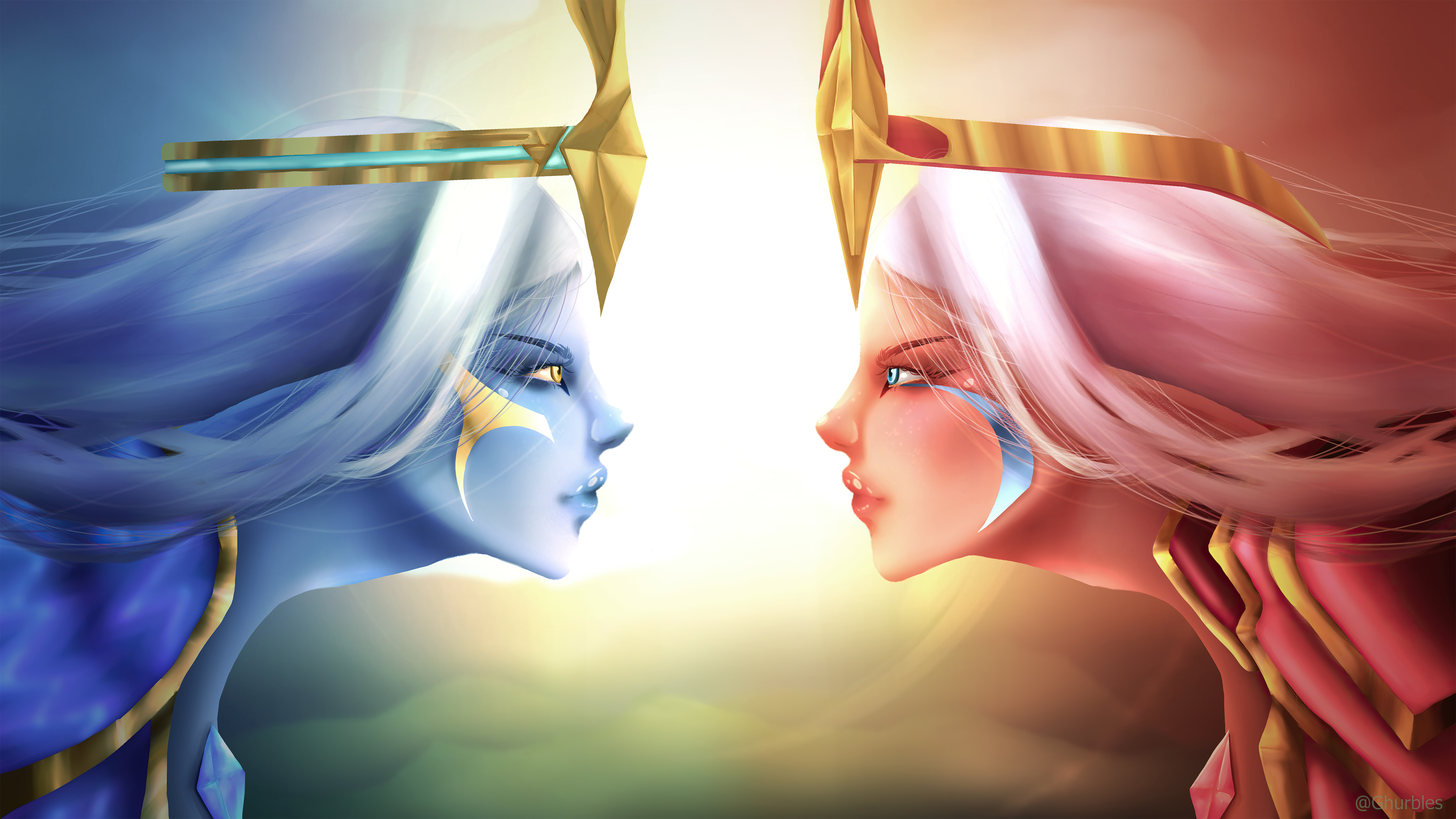 Leona and Diana from League of Legends 4K HD Wallpaper