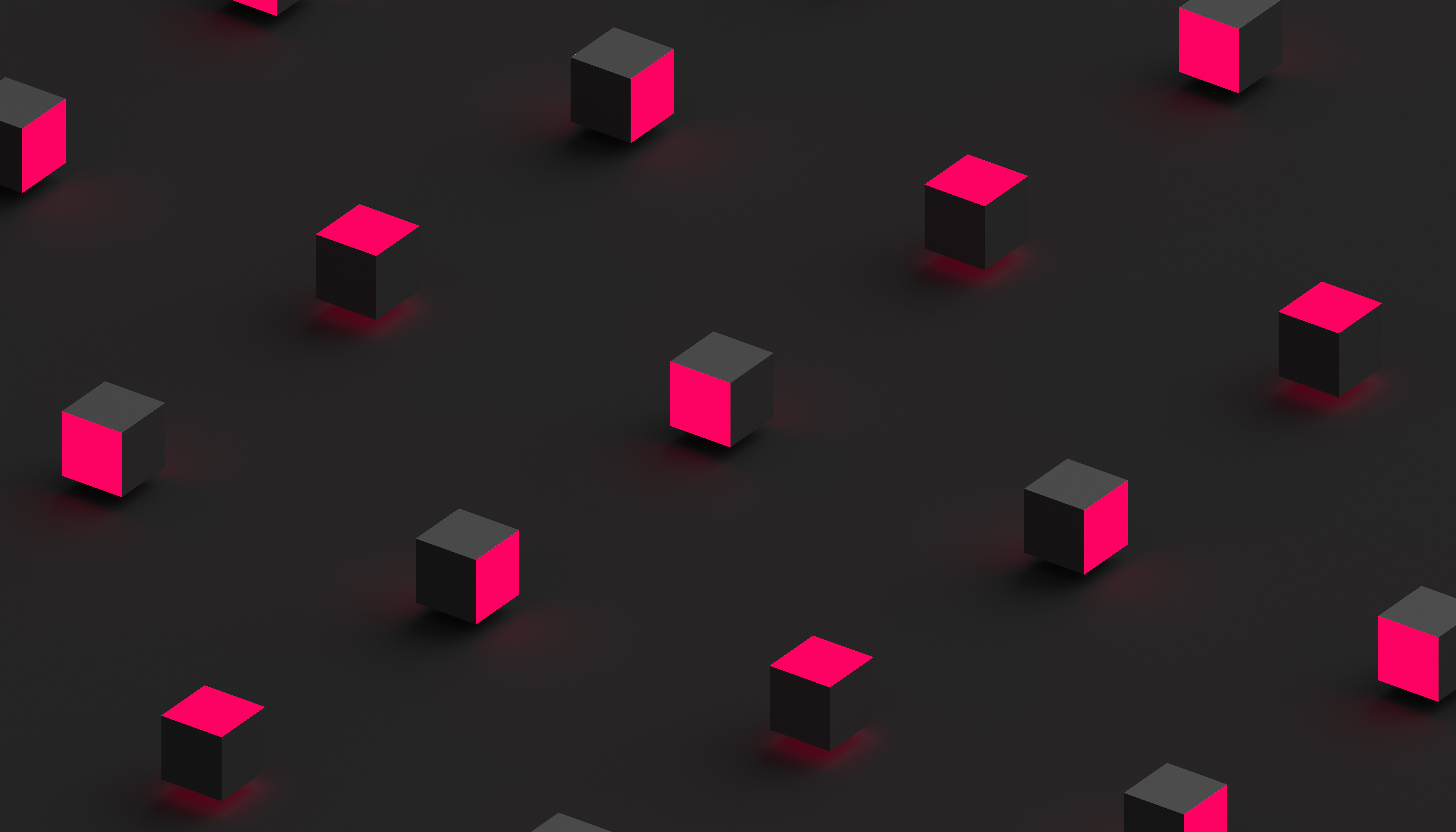 Abstract 3D cubes with pink accents HD Wallpaper