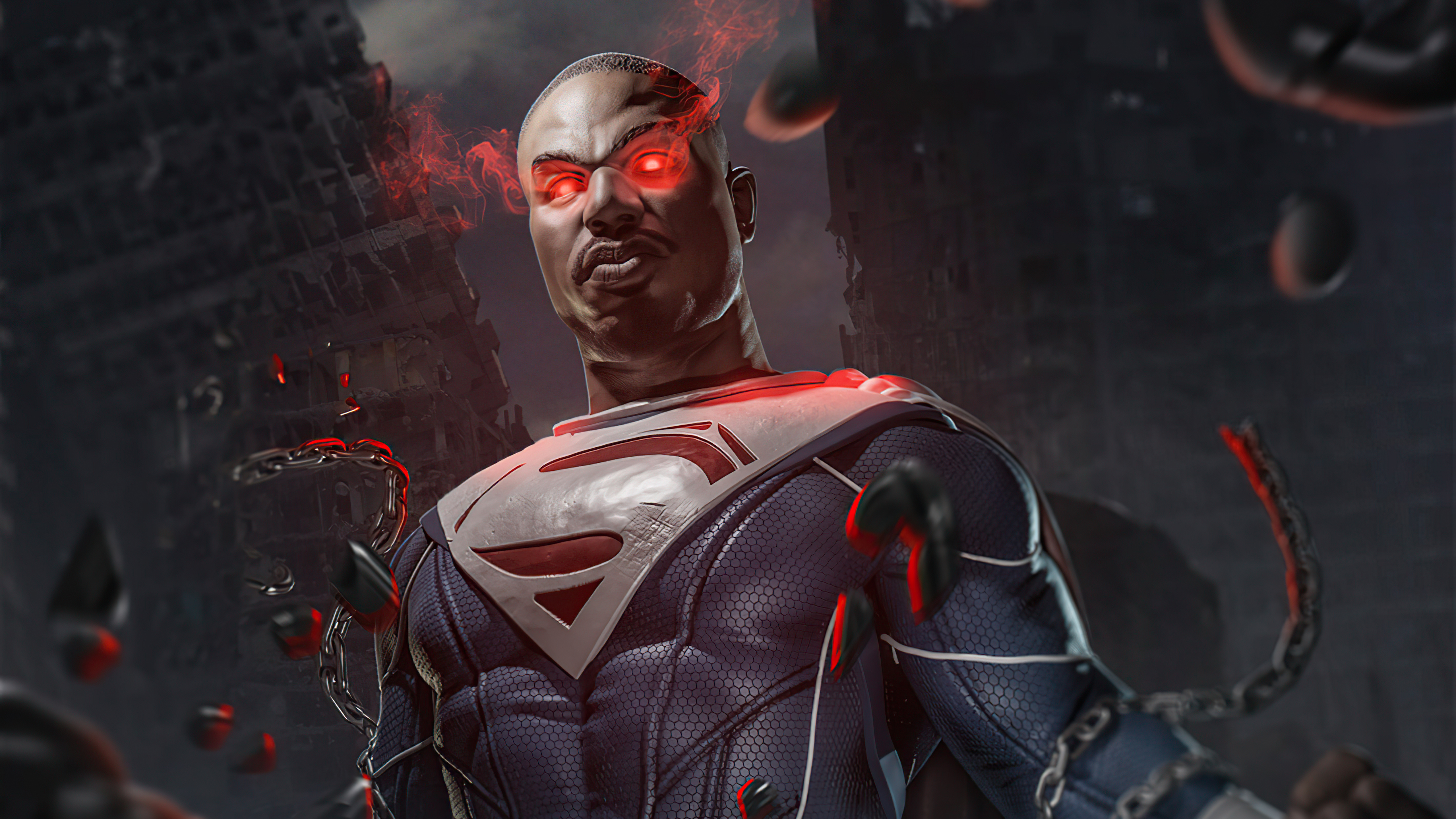 Superman from DC Comics with red eyes HD Wallpaper