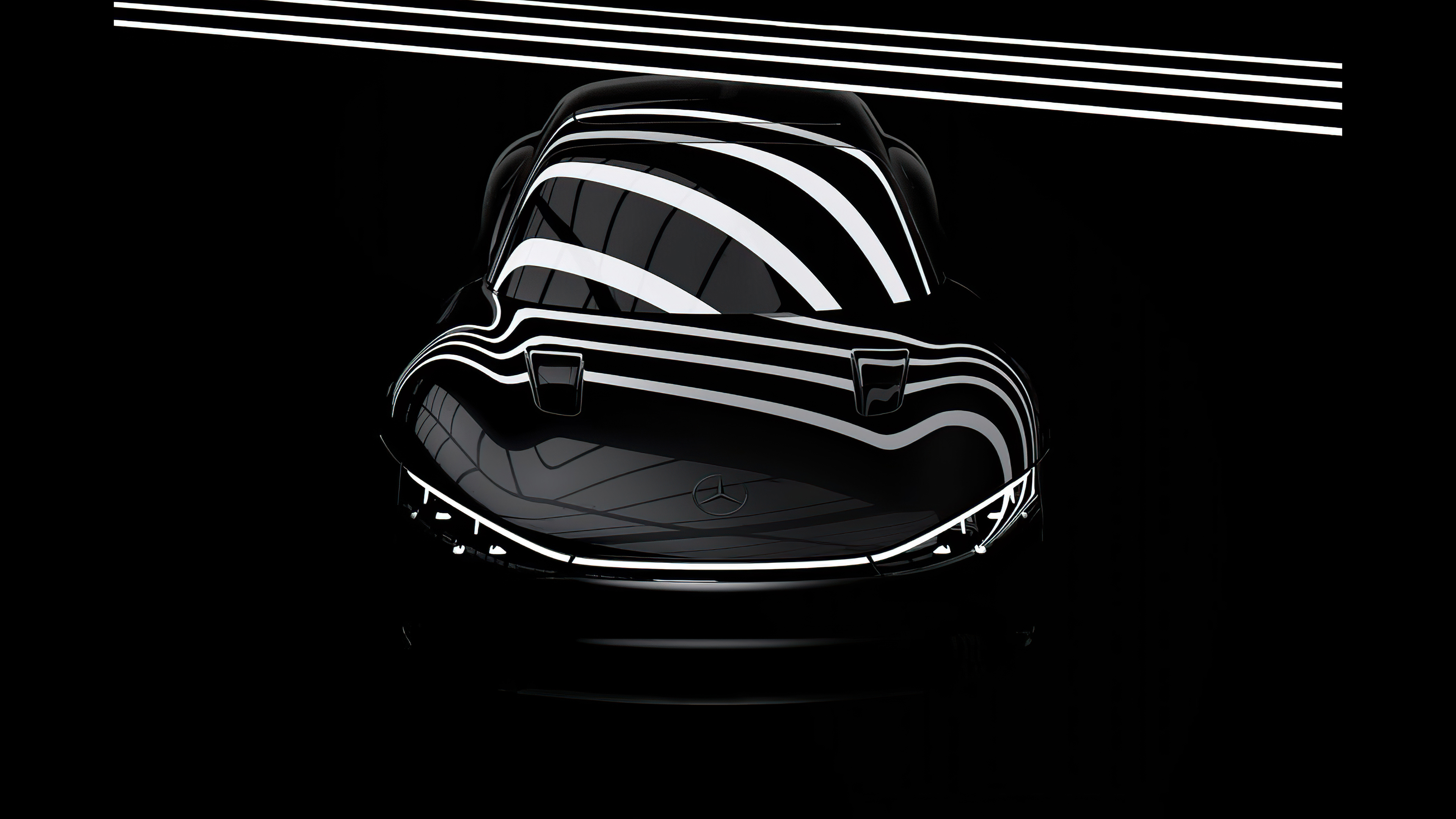 Mercedes car with light stripes HD Wallpaper