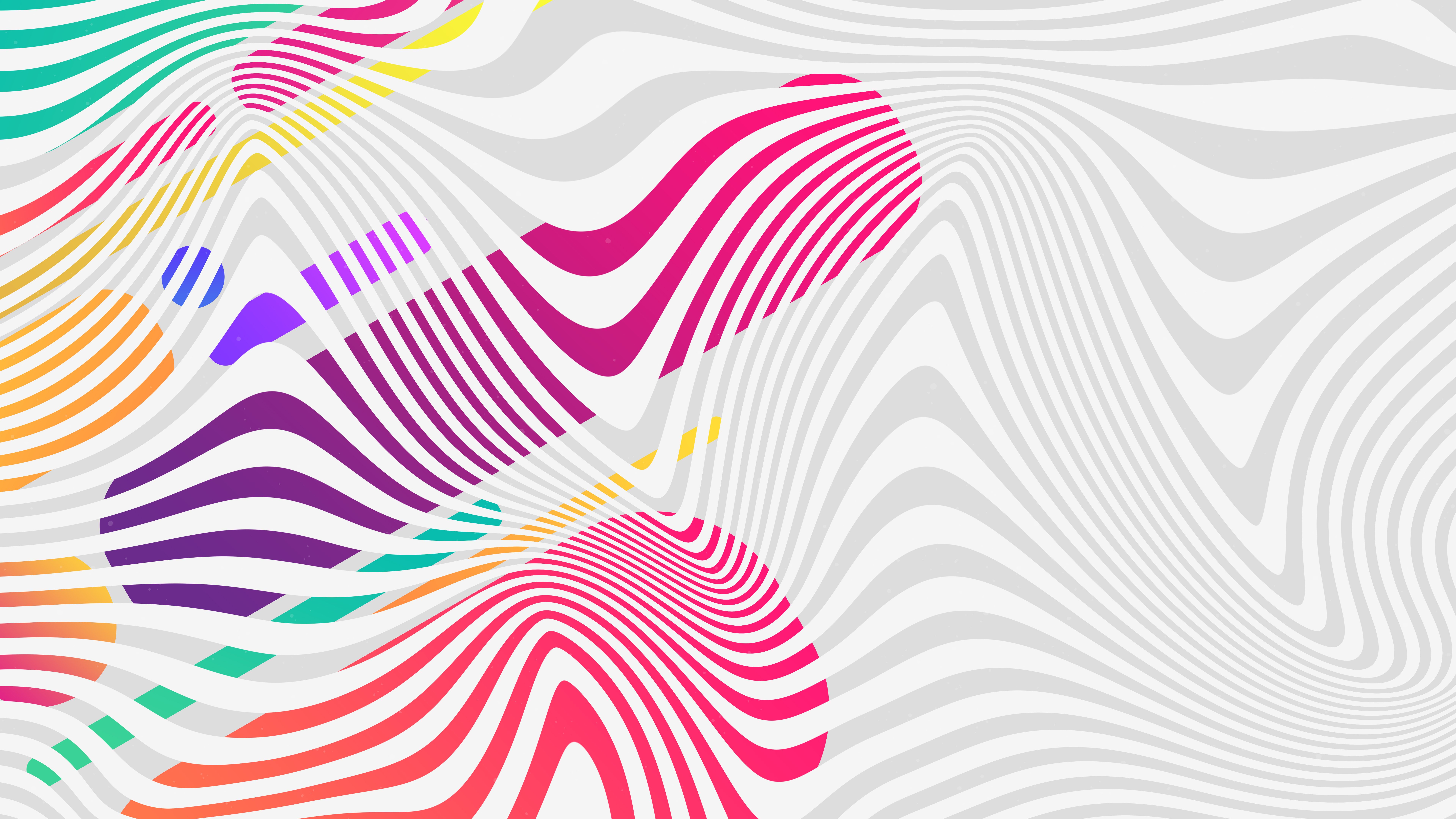 Abstract digital art with colorful wavy lines HD Wallpaper
