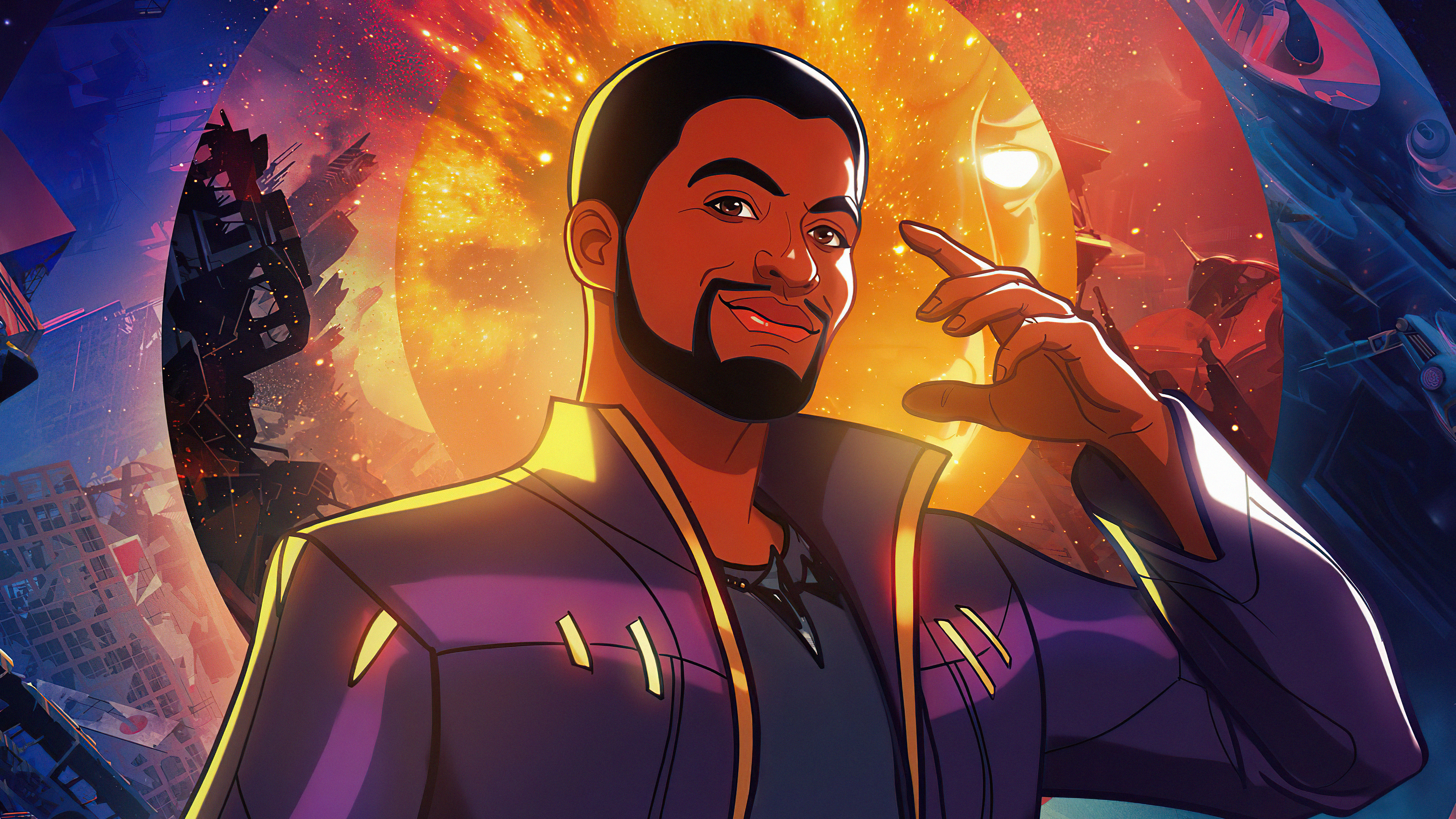 Star-Lord T'Challa from What If...? Marvel Animated Series HD Wallpaper