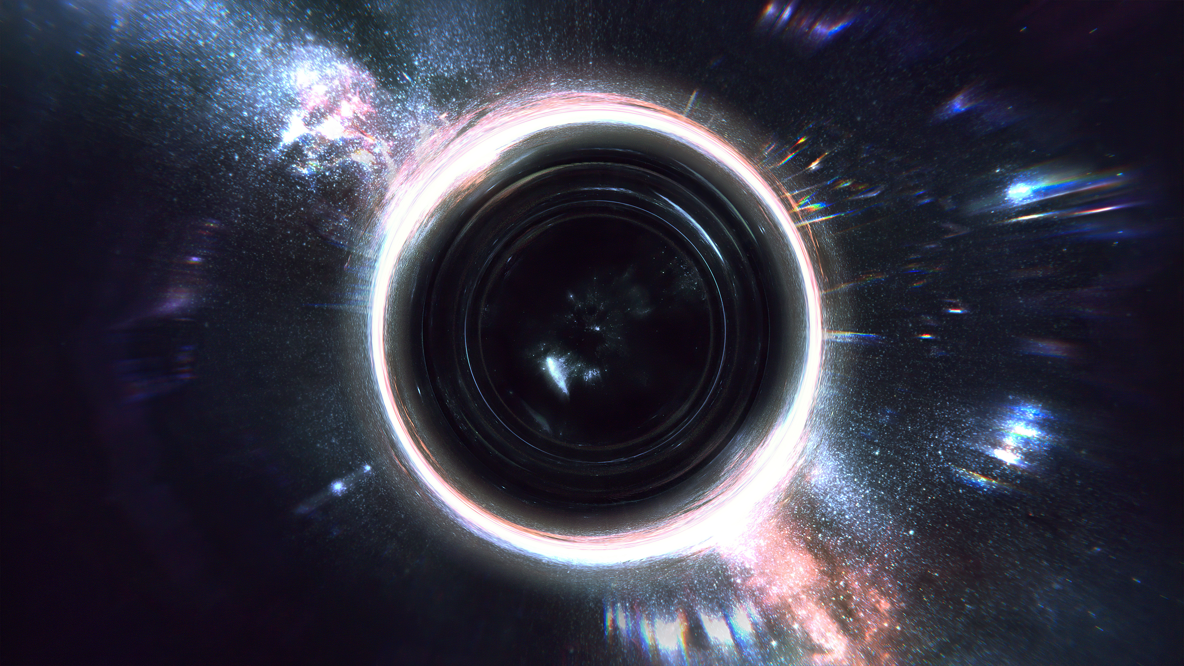 Abstract digital art of a black hole 4K HD Wallpaper