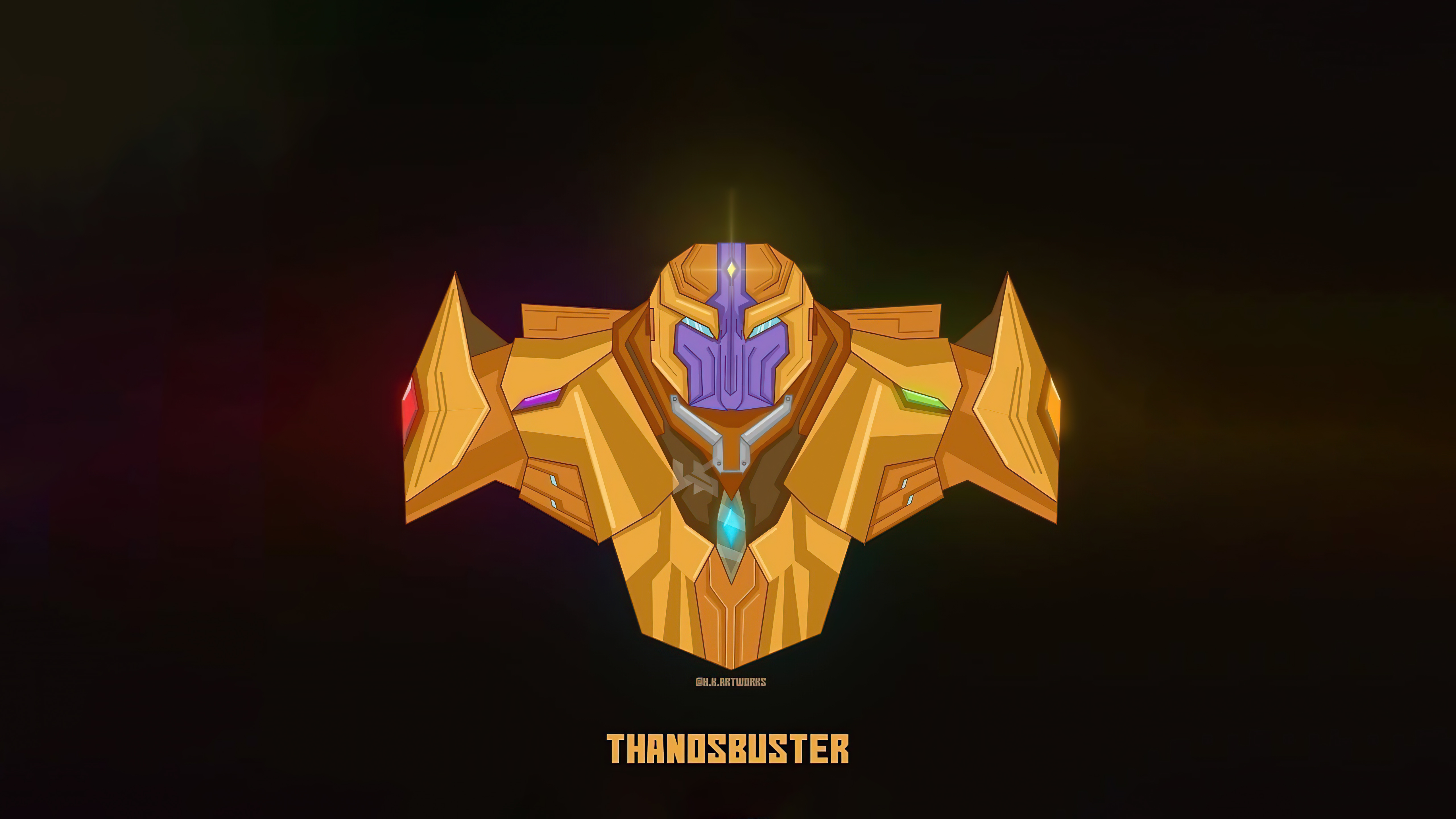 Thanosbuster from Marvel Comics, minimalist digital art HD Wallpaper