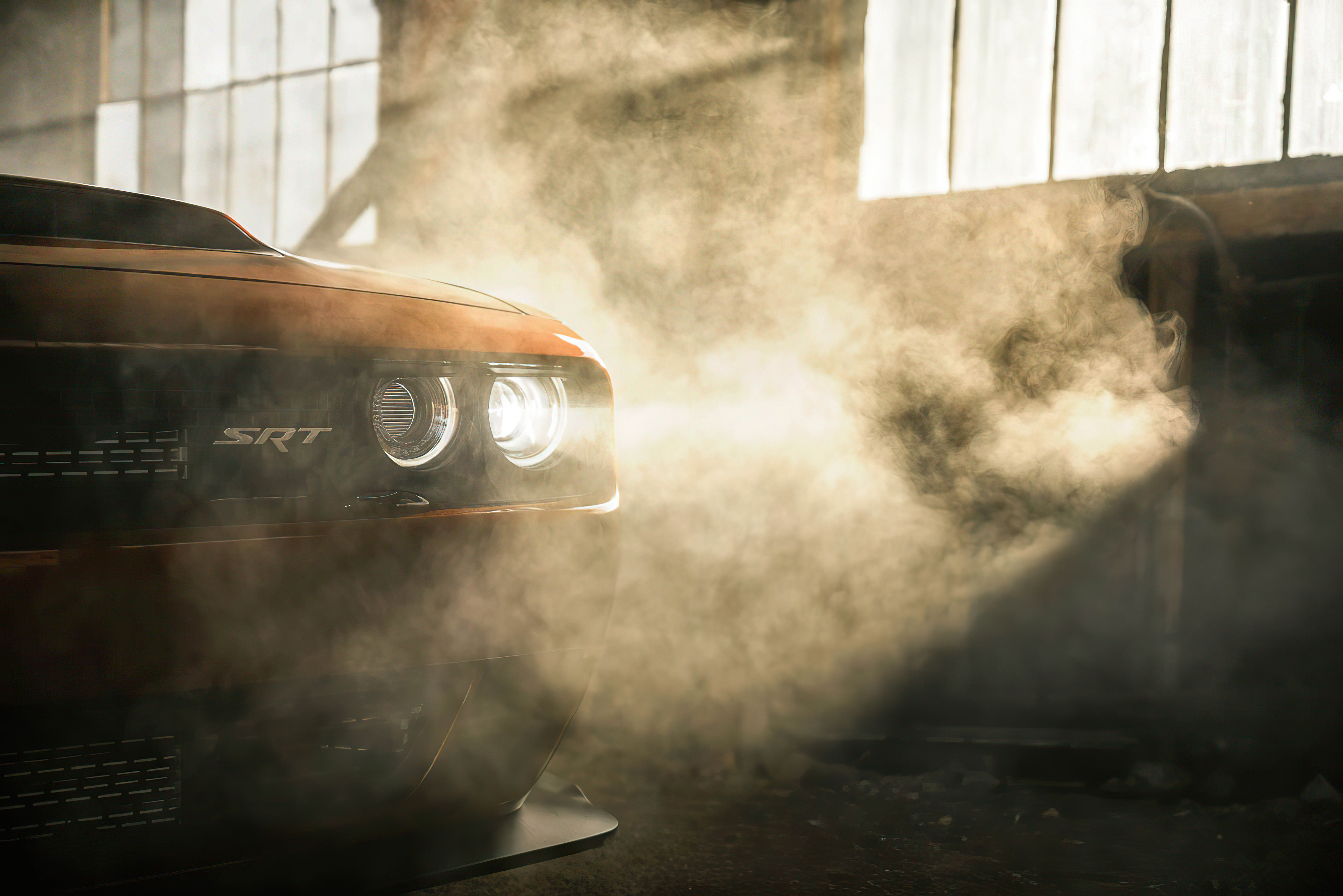 Dodge SRT Challenger in smoke HD Wallpaper