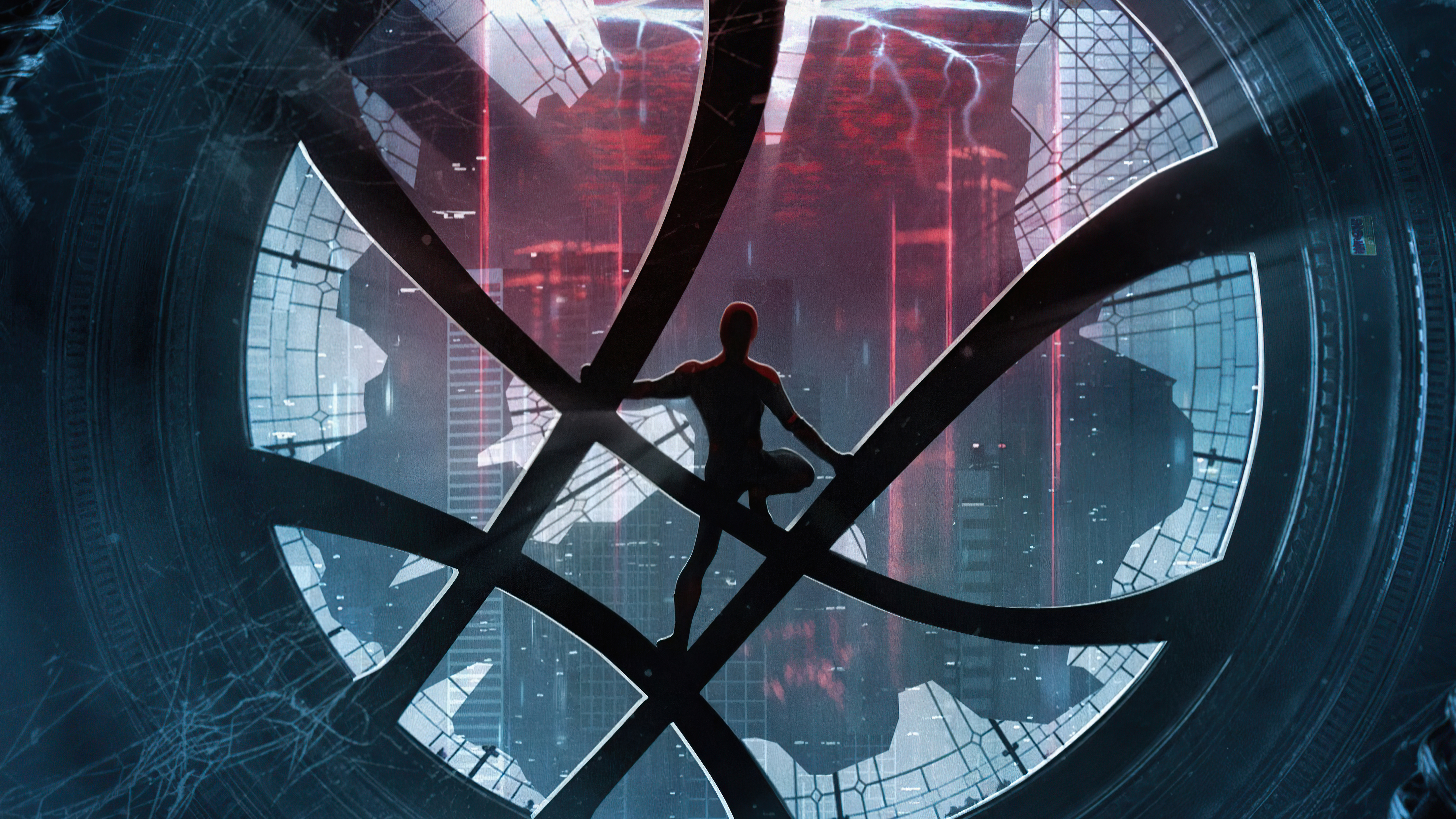 Spider-Man through Doctor Strange's portal HD Wallpaper