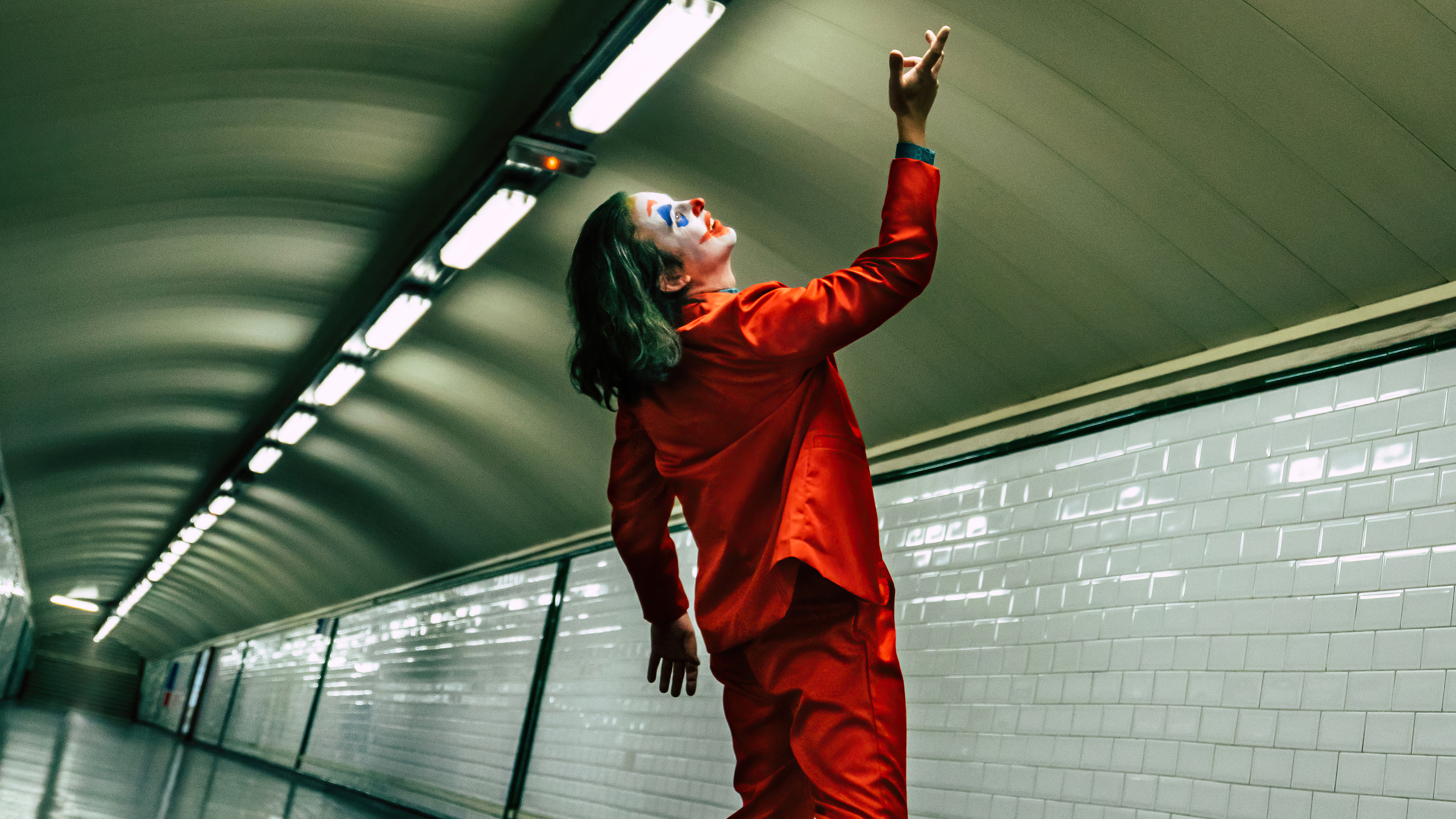 Joker in a subway tunnel HD Wallpaper