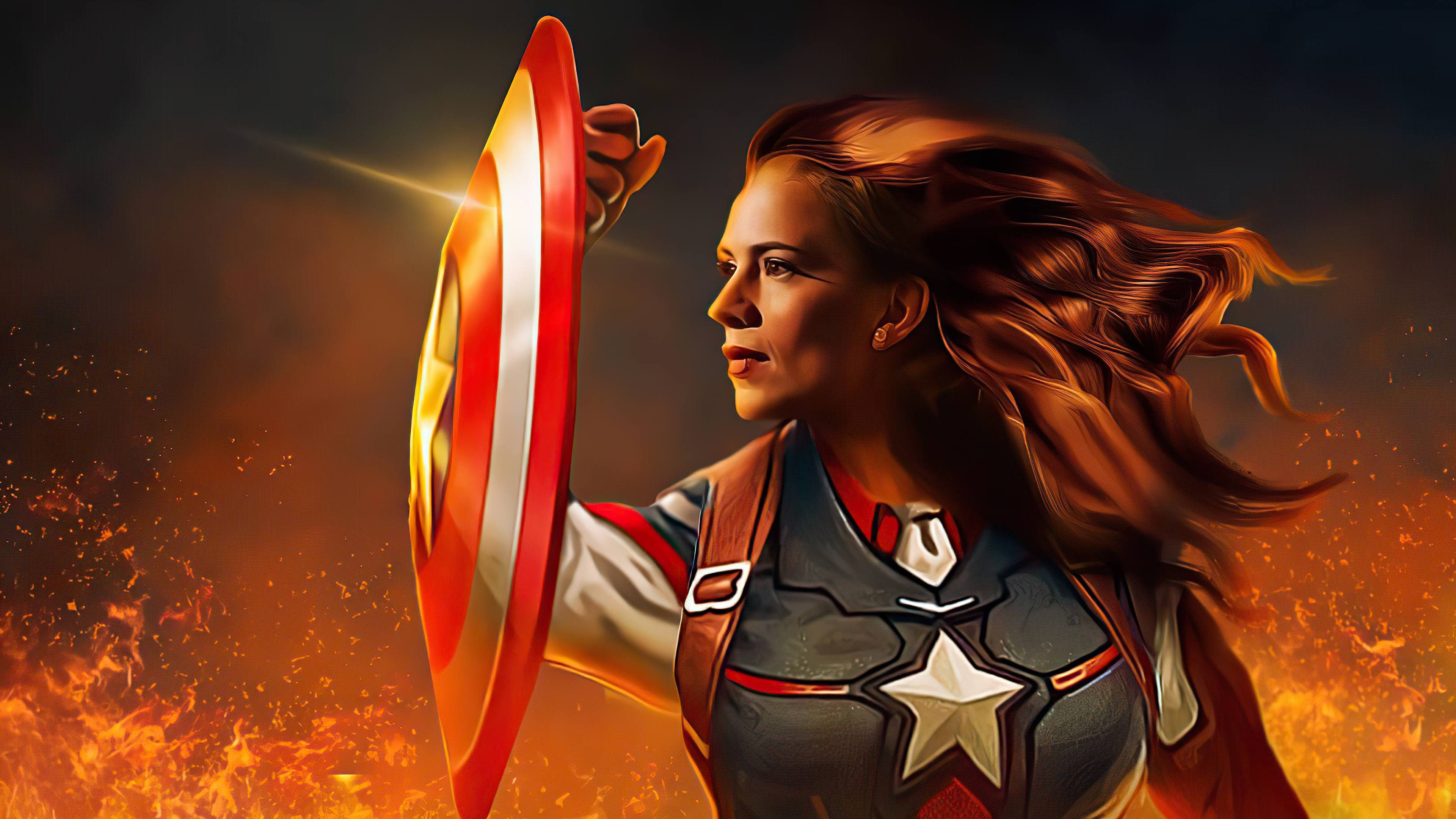 Peggy Carter as Captain Carter from Marvel HD Wallpaper