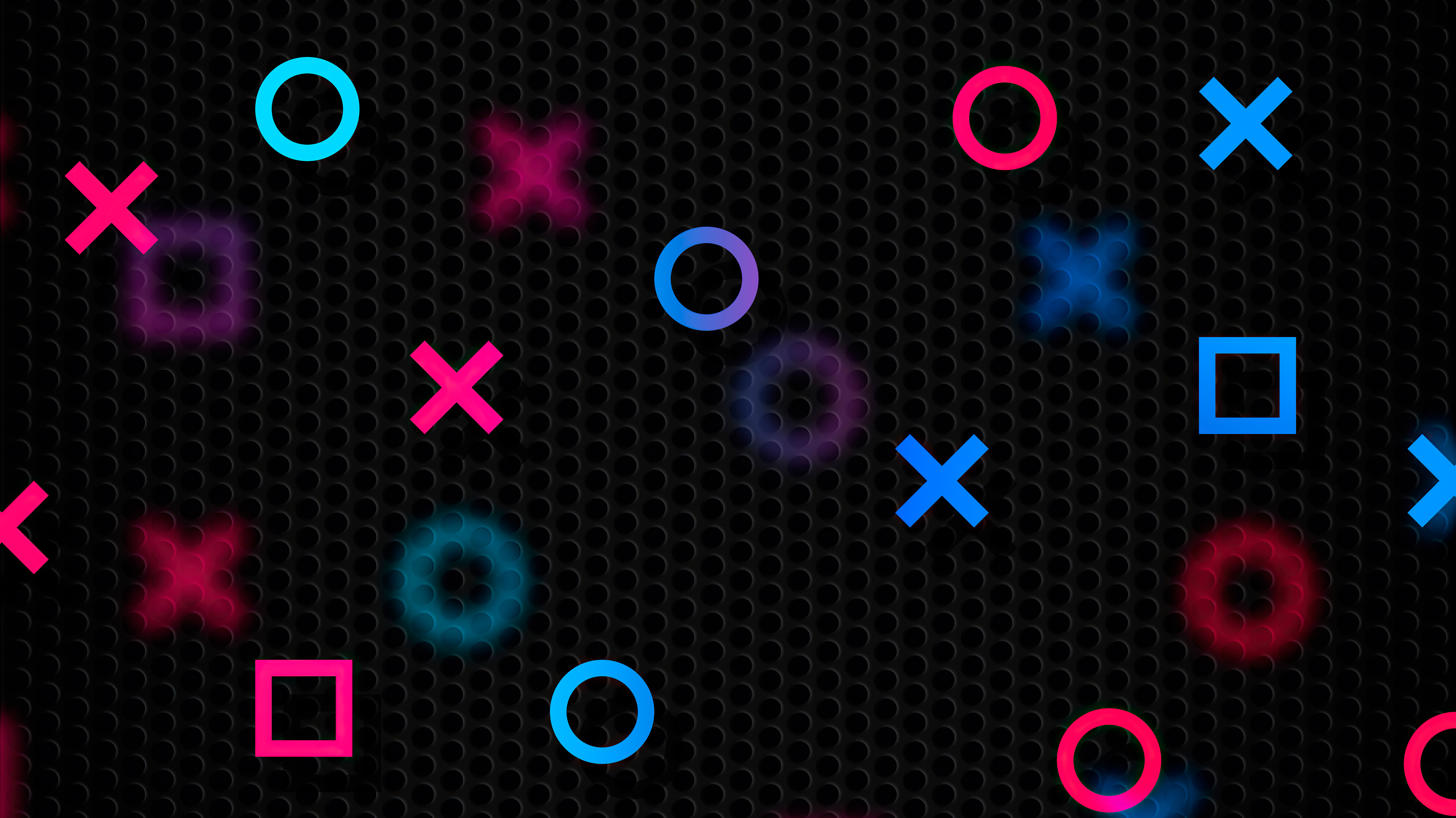 PlayStation Symbols Abstract Digital Art 4K HD Wallpaper