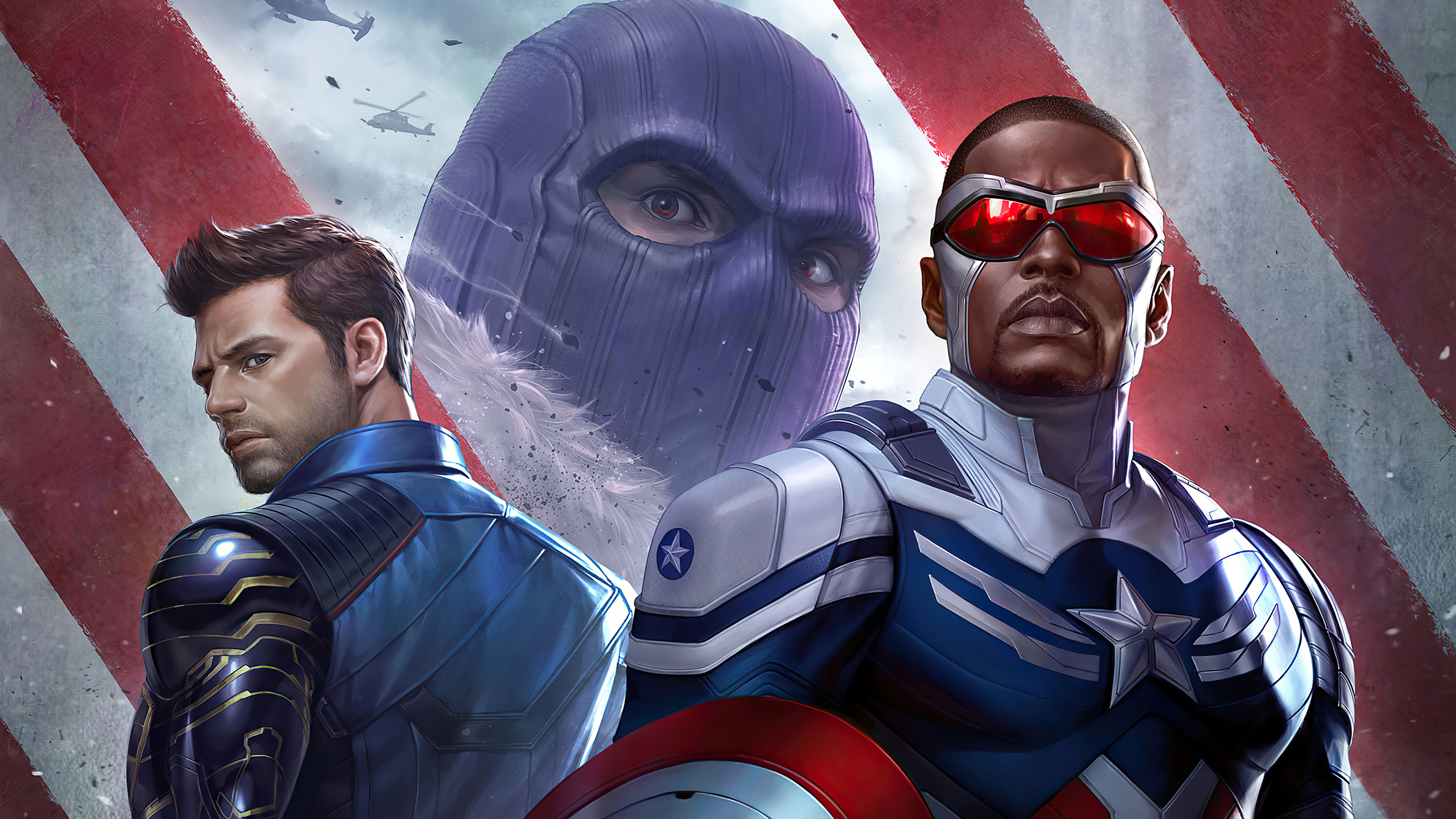 Falcon and Winter Soldier with Zemo HD Wallpaper