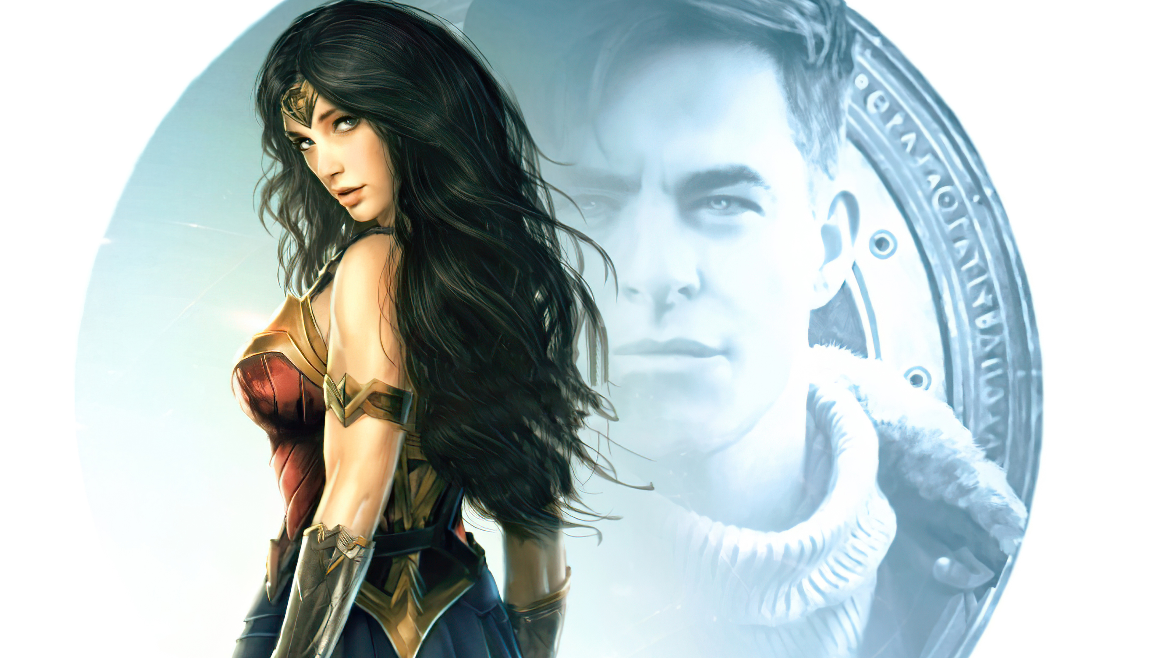 Wonder Woman and Superman artwork HD Wallpaper