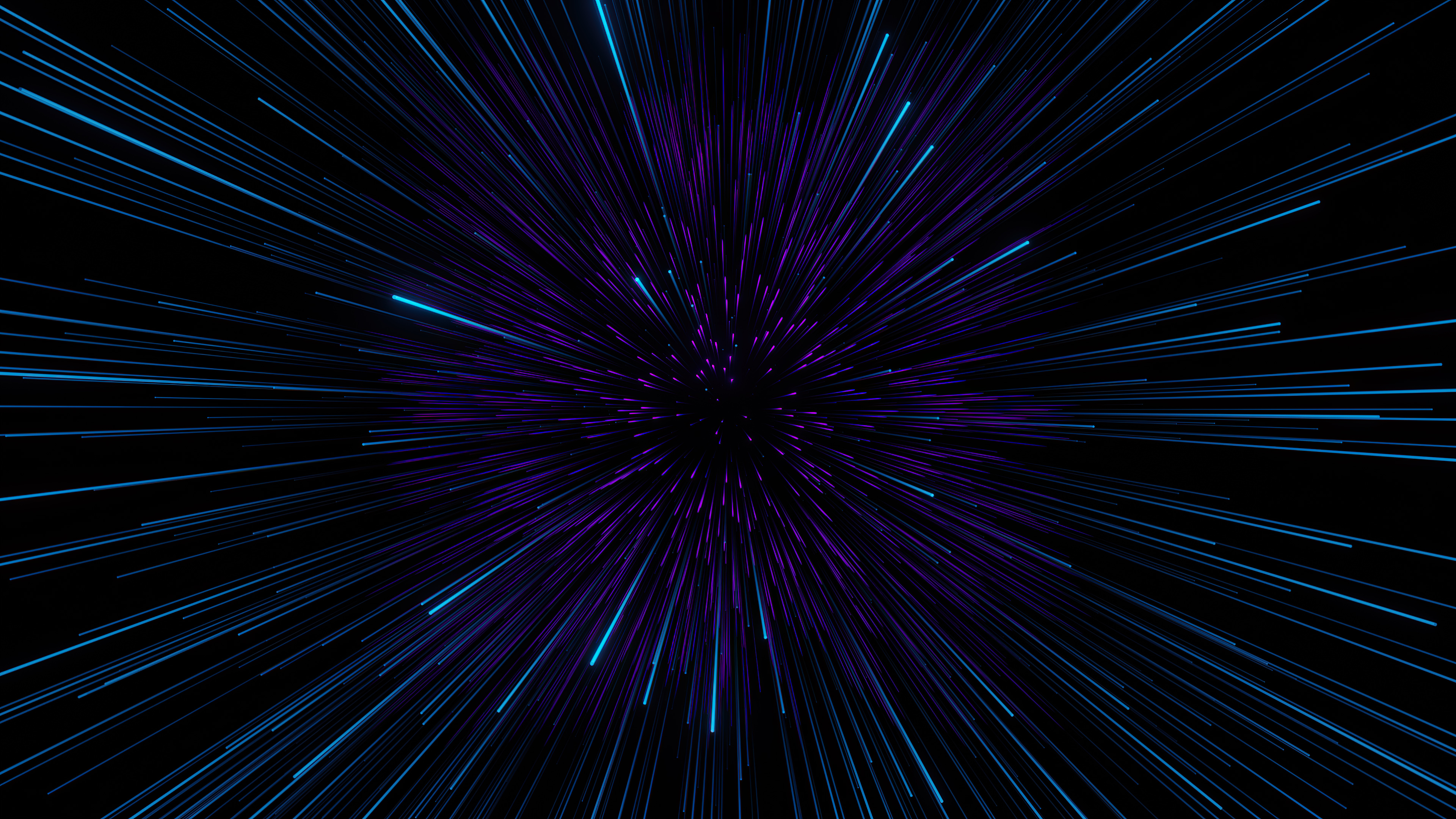 Abstract digital art with blue and purple light streaks HD Wallpaper
