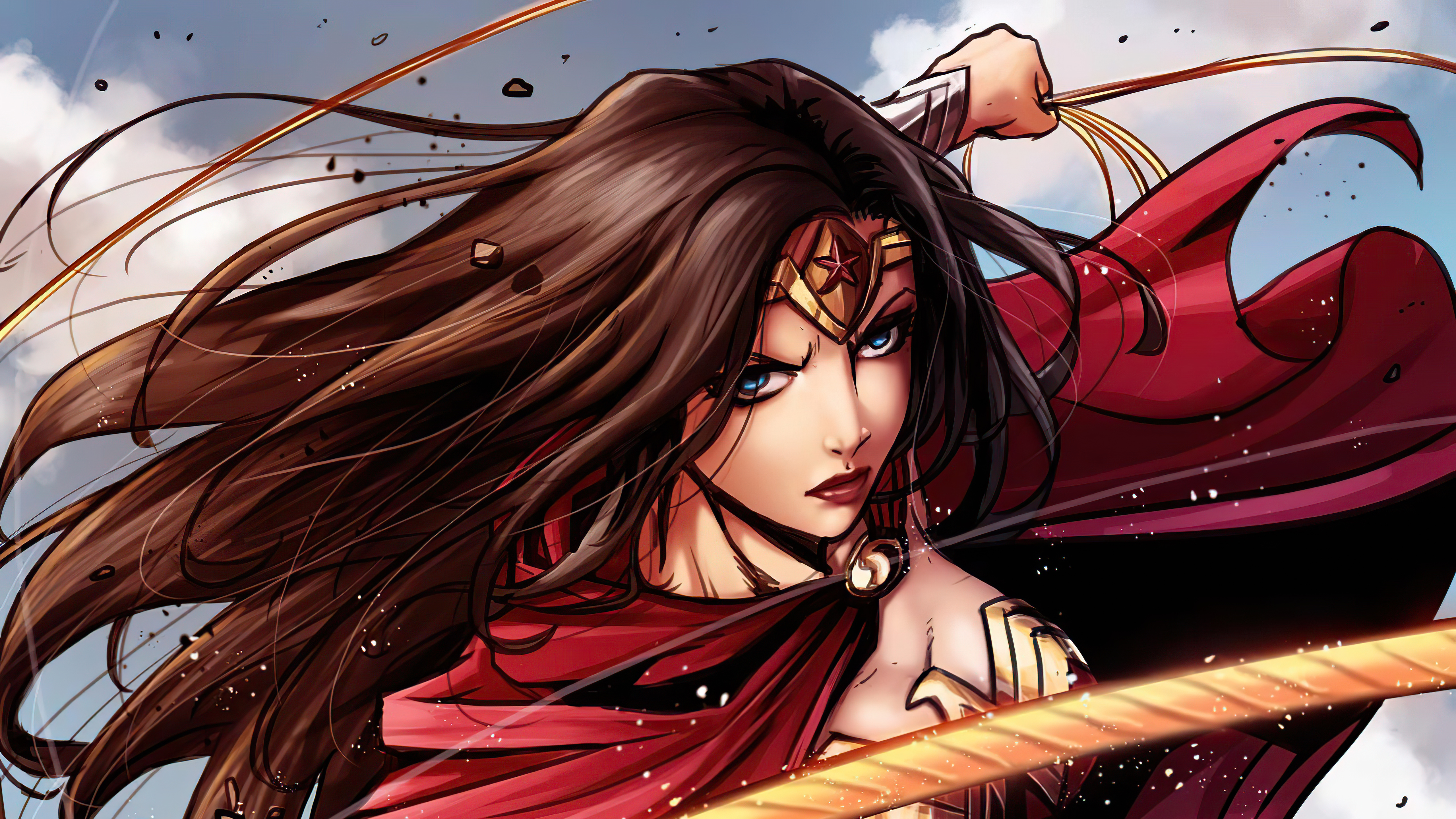 Wonder Woman with Lasso of Truth HD Wallpaper
