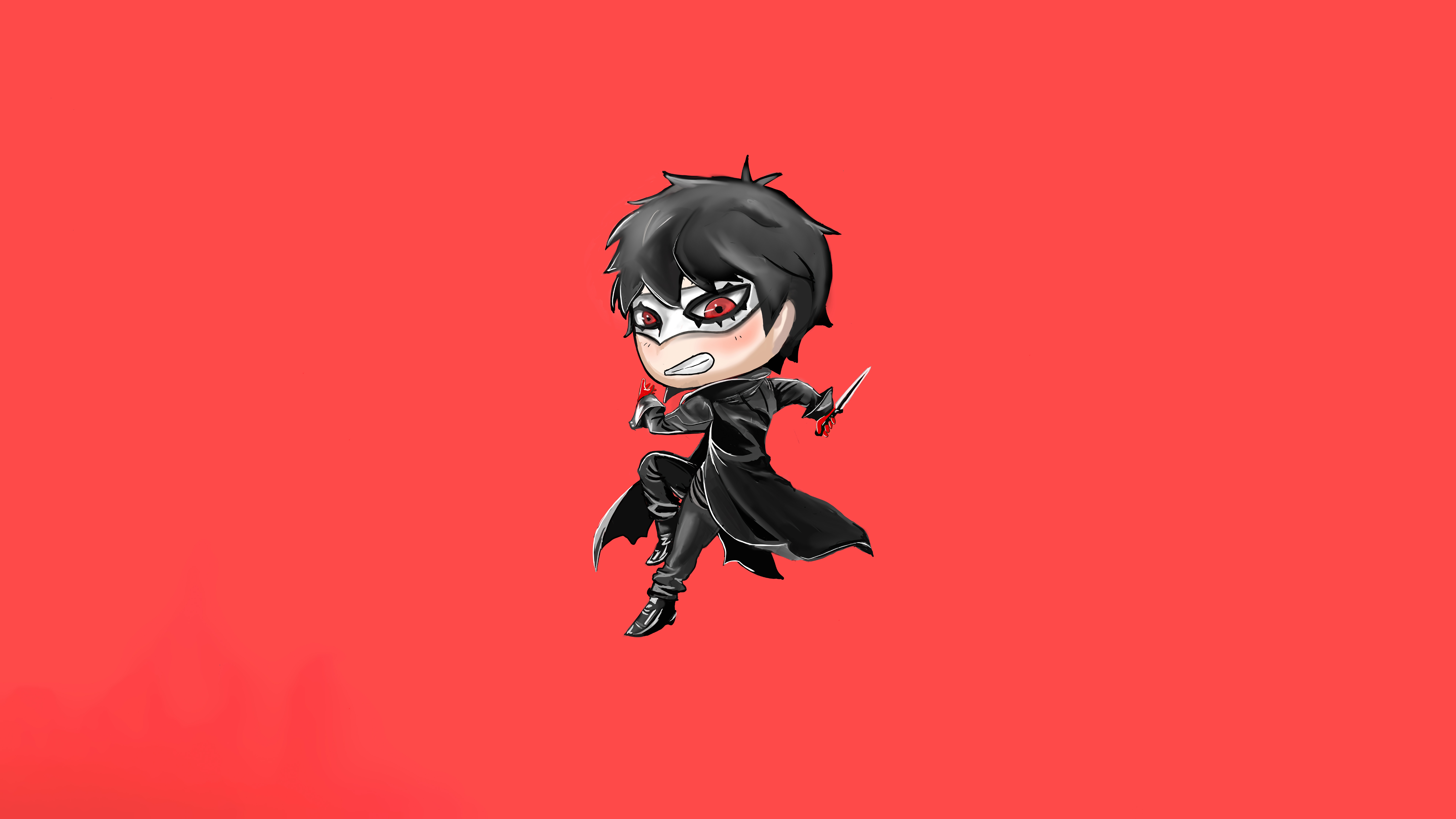 Joker from Persona 5 Chibi Artwork HD Wallpaper