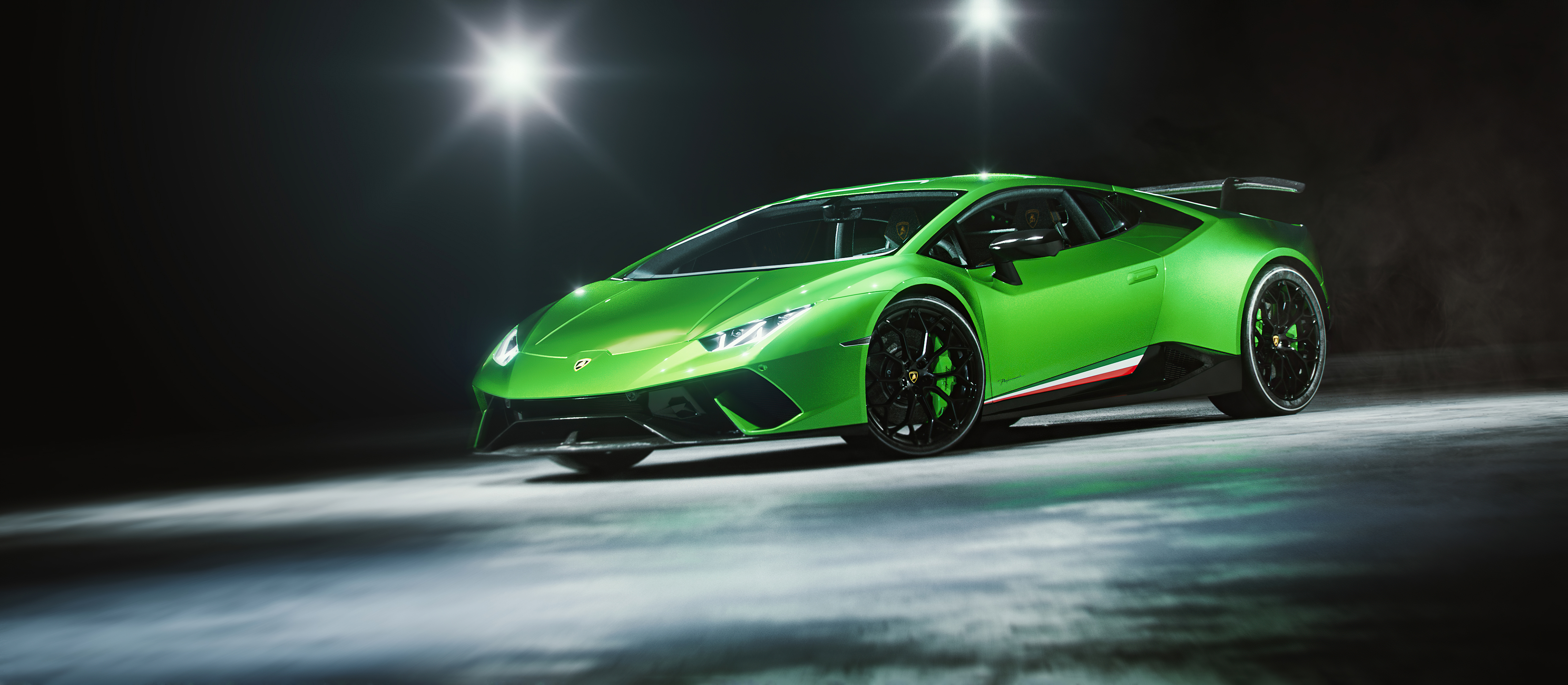 Green Lamborghini Huracan Performante 4K HD Wallpaper