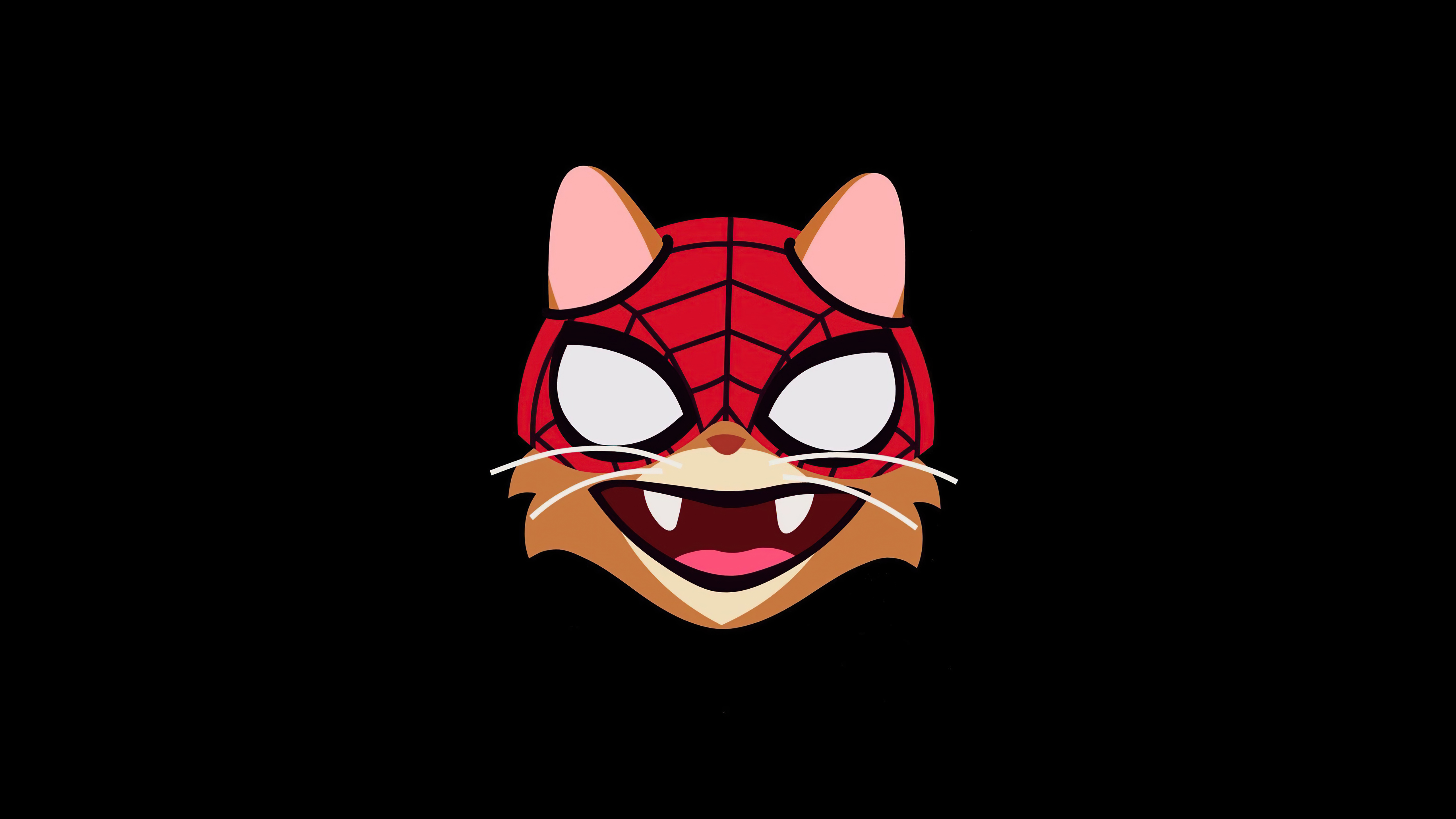 Minimalist Spiderman Cat Artwork HD Wallpaper