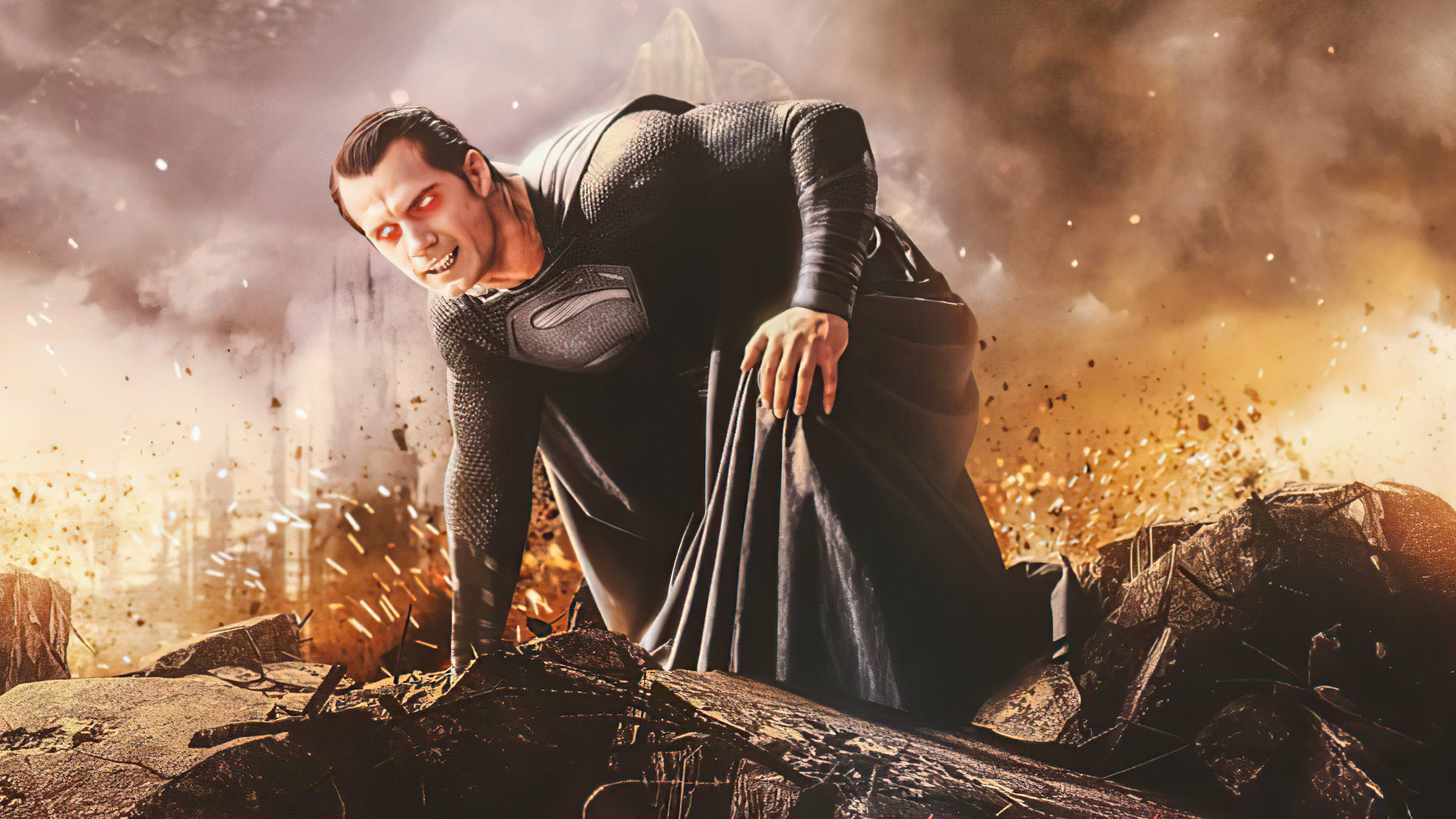 Superman from Justice League in black suit HD Wallpaper