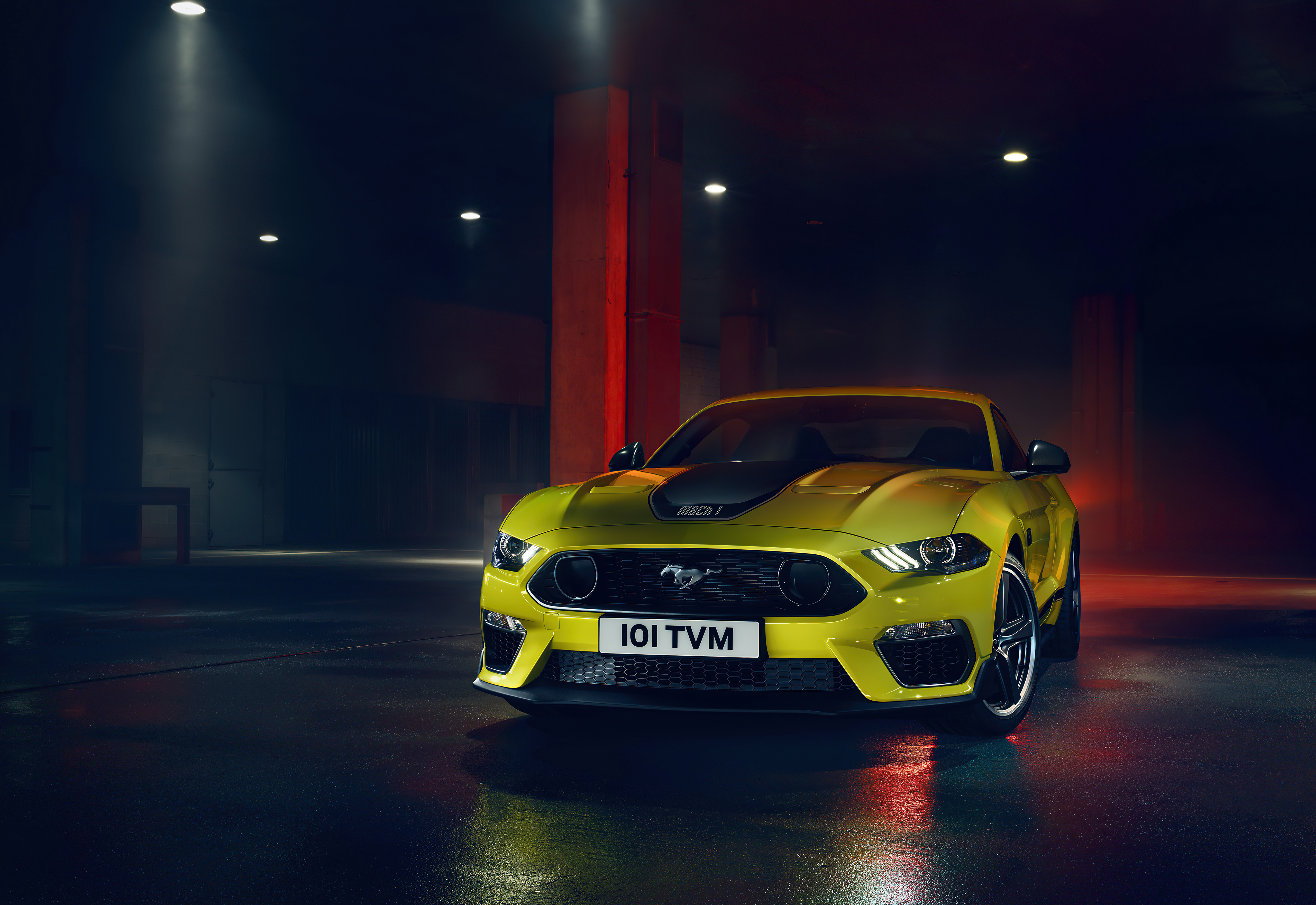 Yellow Ford Mustang Mach 1 4K HD Wallpaper
