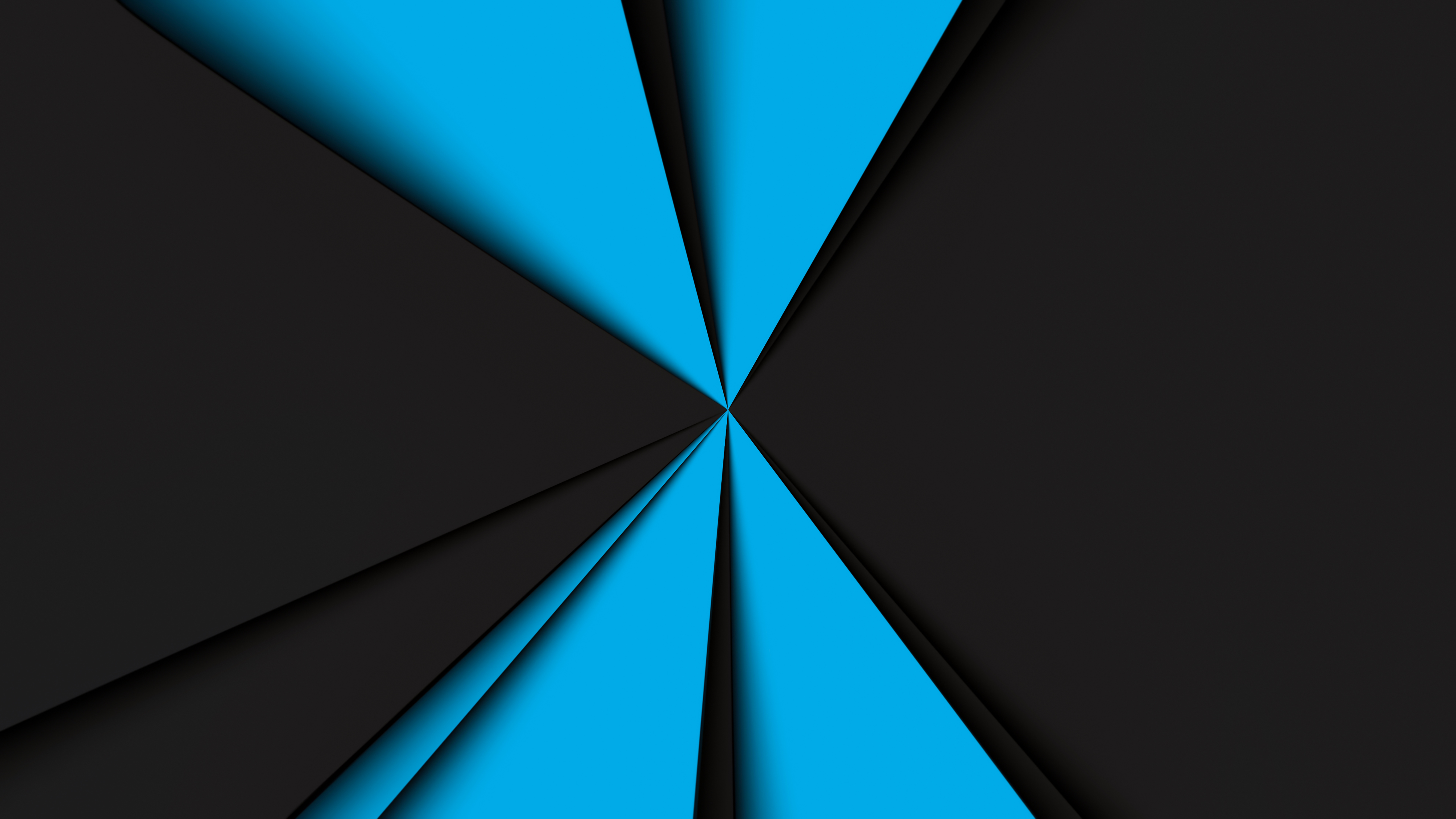 Abstract digital art with blue and black geometric shapes HD Wallpaper