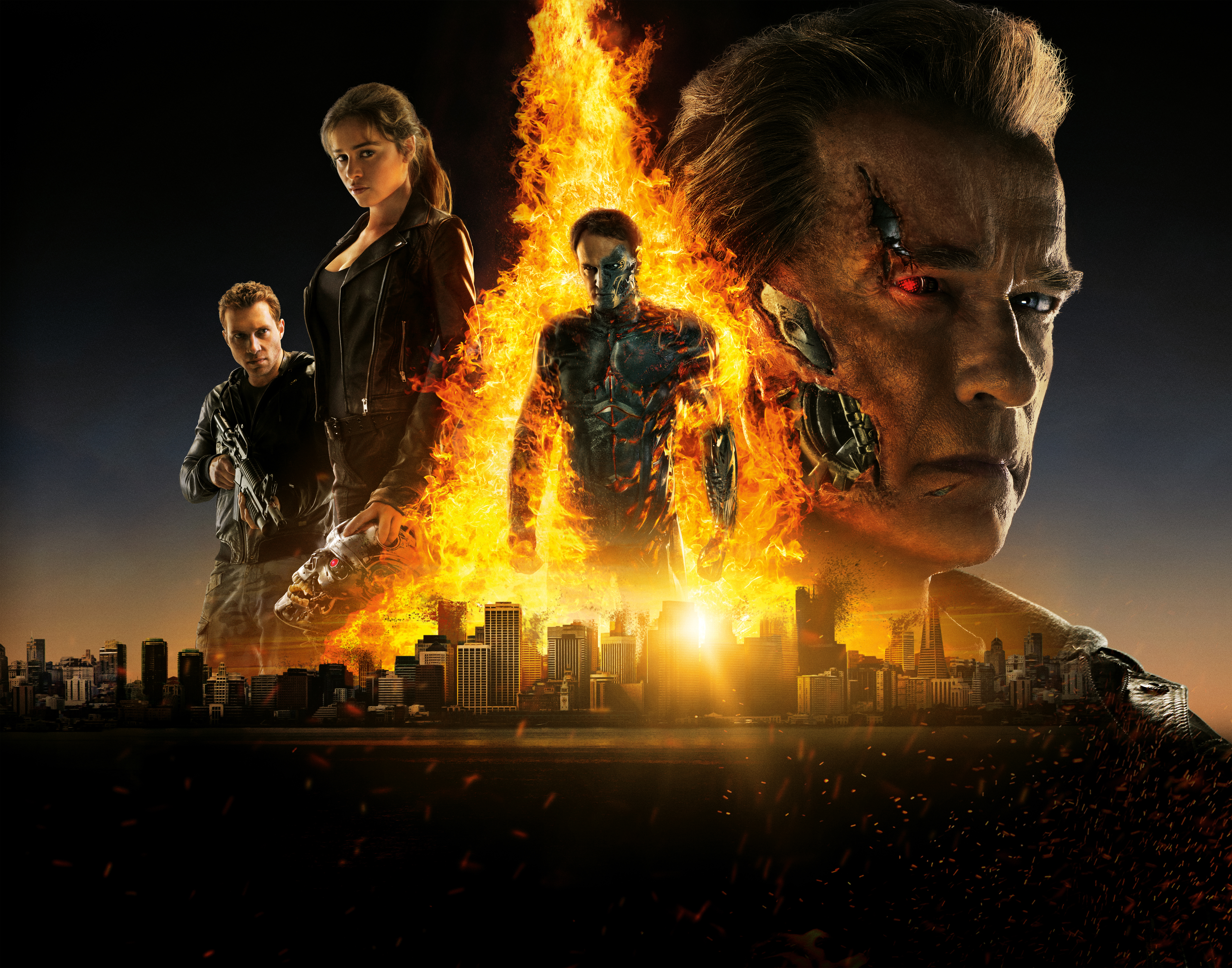 Terminator Genisys Poster with Arnold Schwarzenegger HD Wallpaper