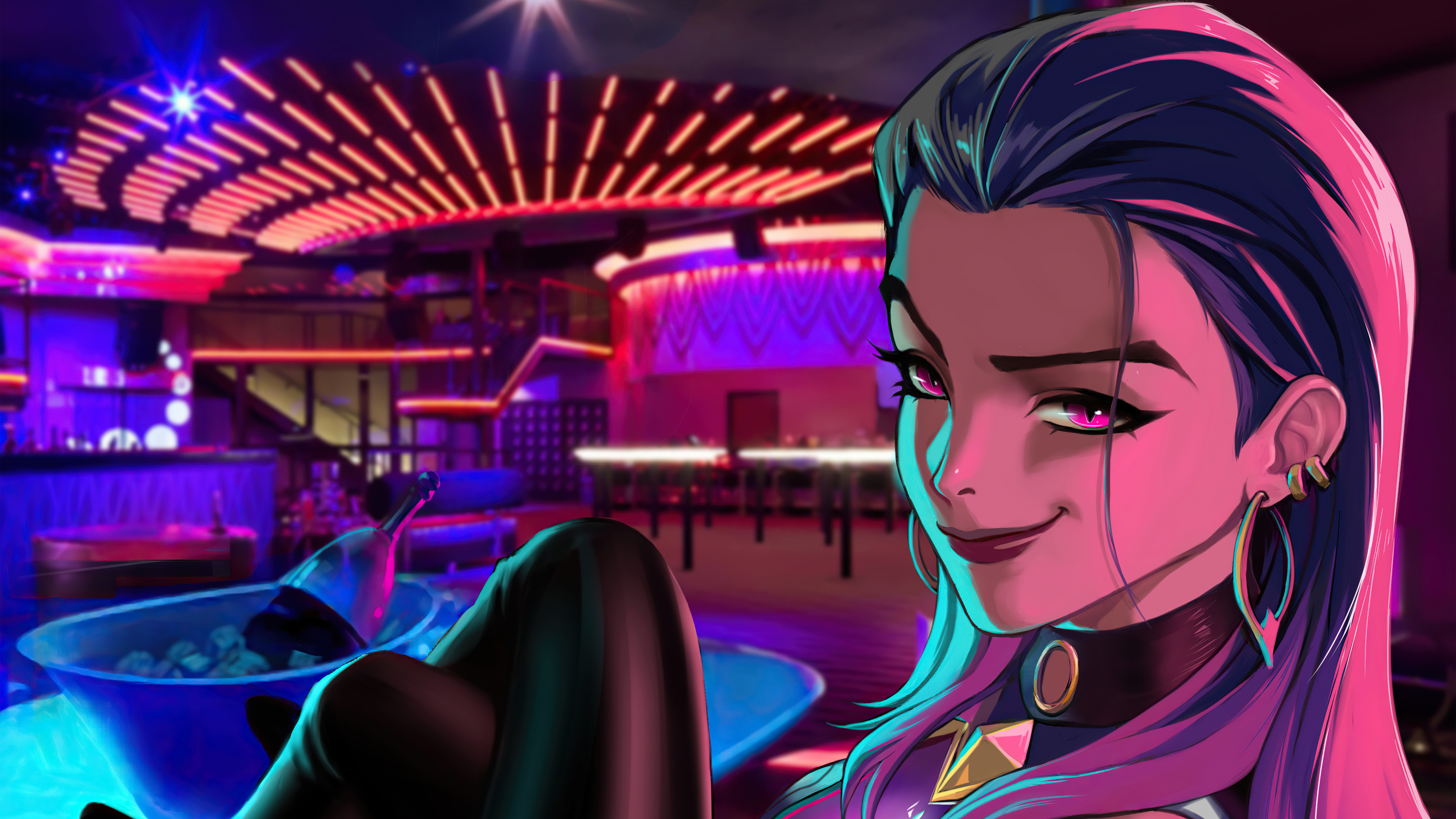 Reyna from Valorant in a nightclub HD Wallpaper