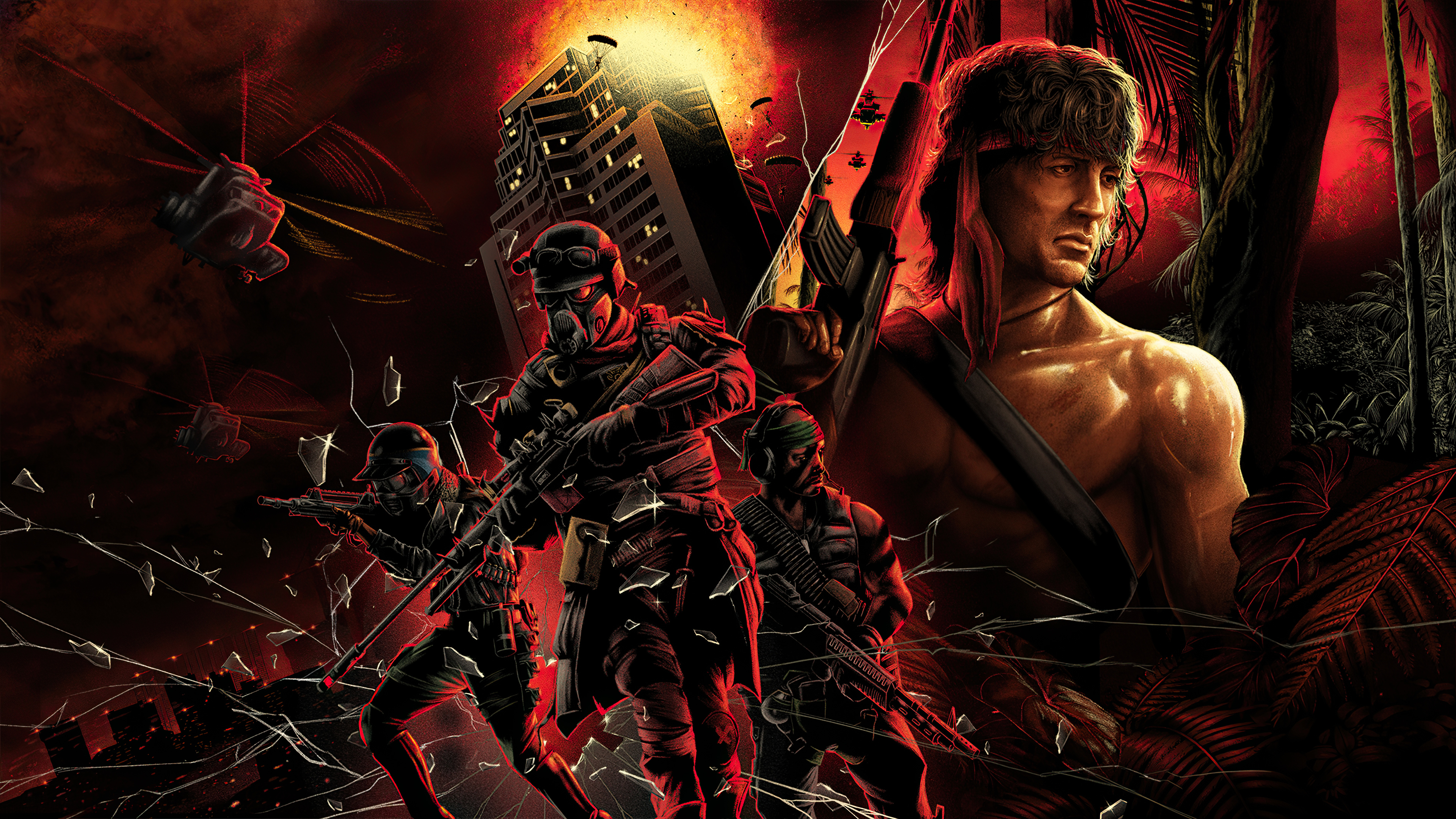Rambo and soldiers in Call of Duty Black Ops Cold War HD Wallpaper