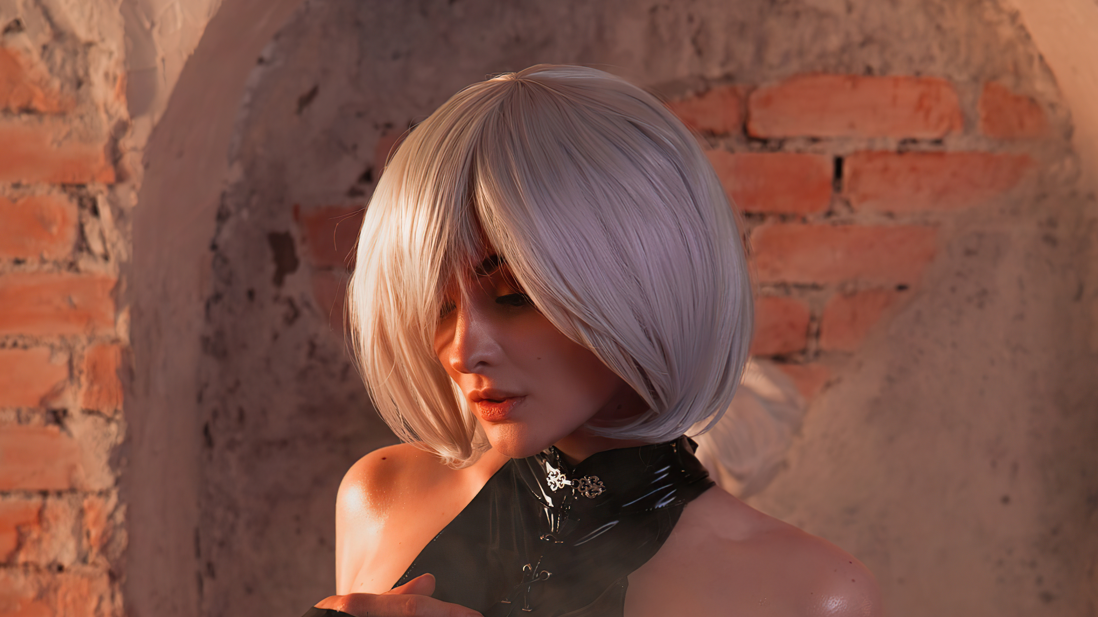 2B from Nier Automata cosplay HD Wallpaper