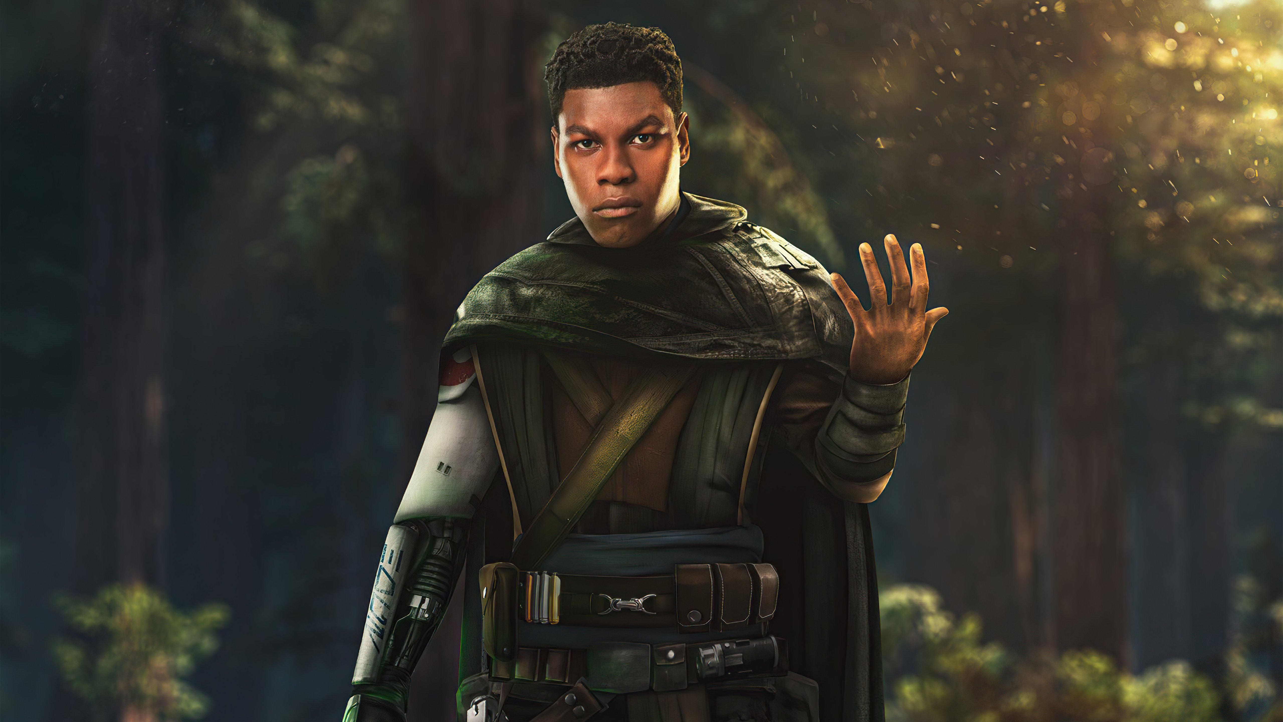 Finn from Star Wars in a forest HD Wallpaper