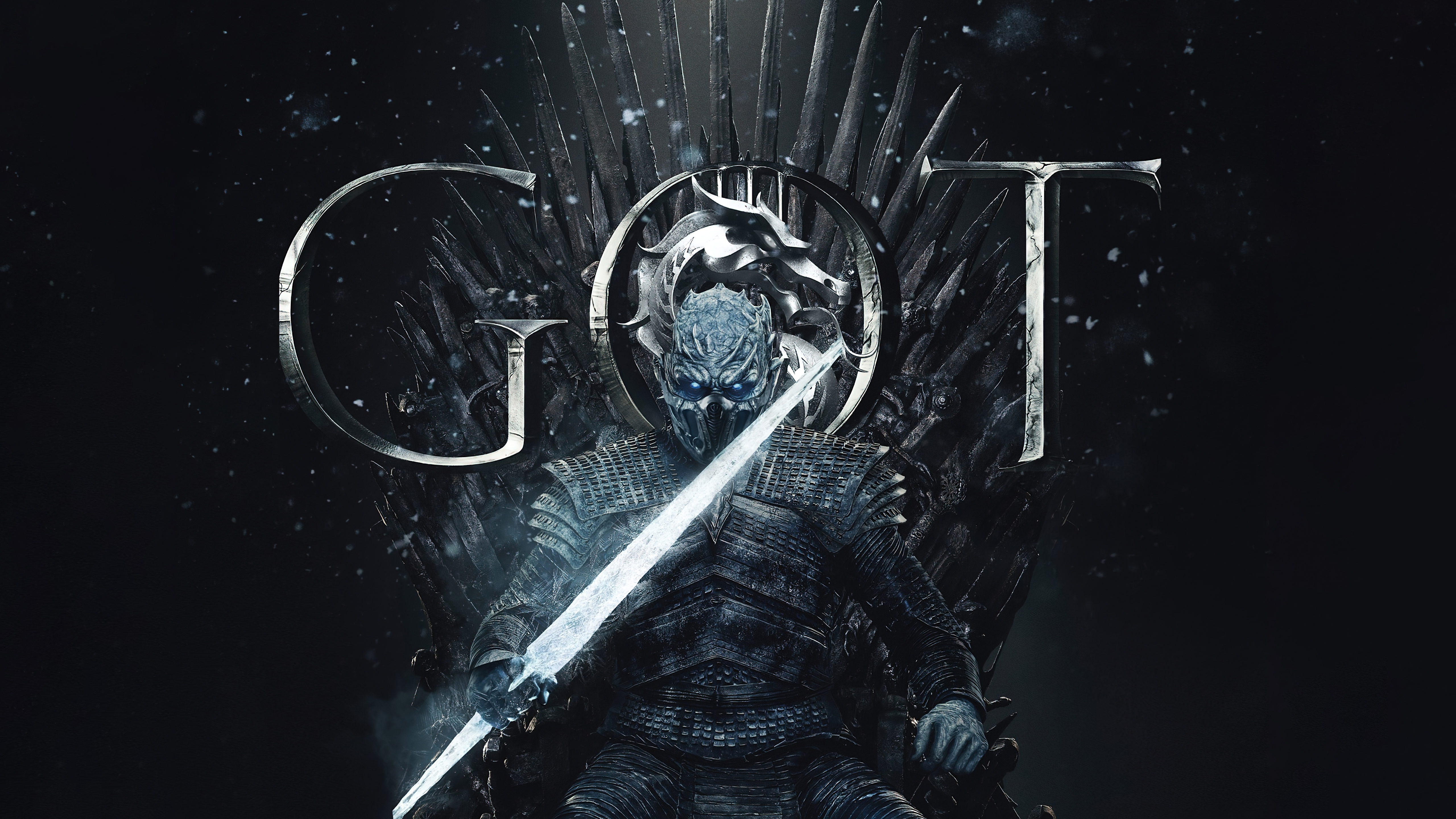 Night King from Game of Thrones on the Iron Throne HD Wallpaper