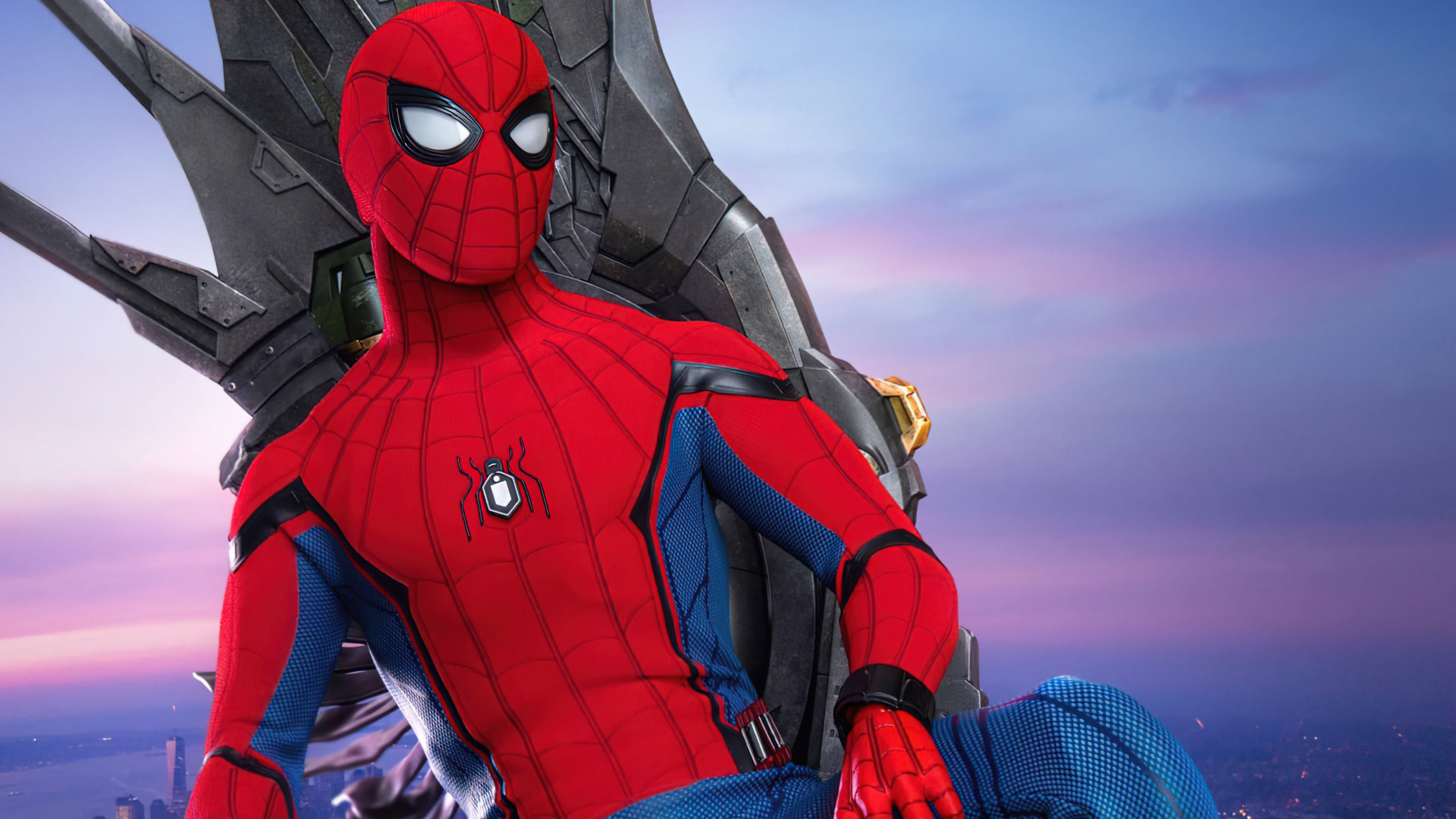 Spider-Man sitting on Vulture's wings HD Wallpaper