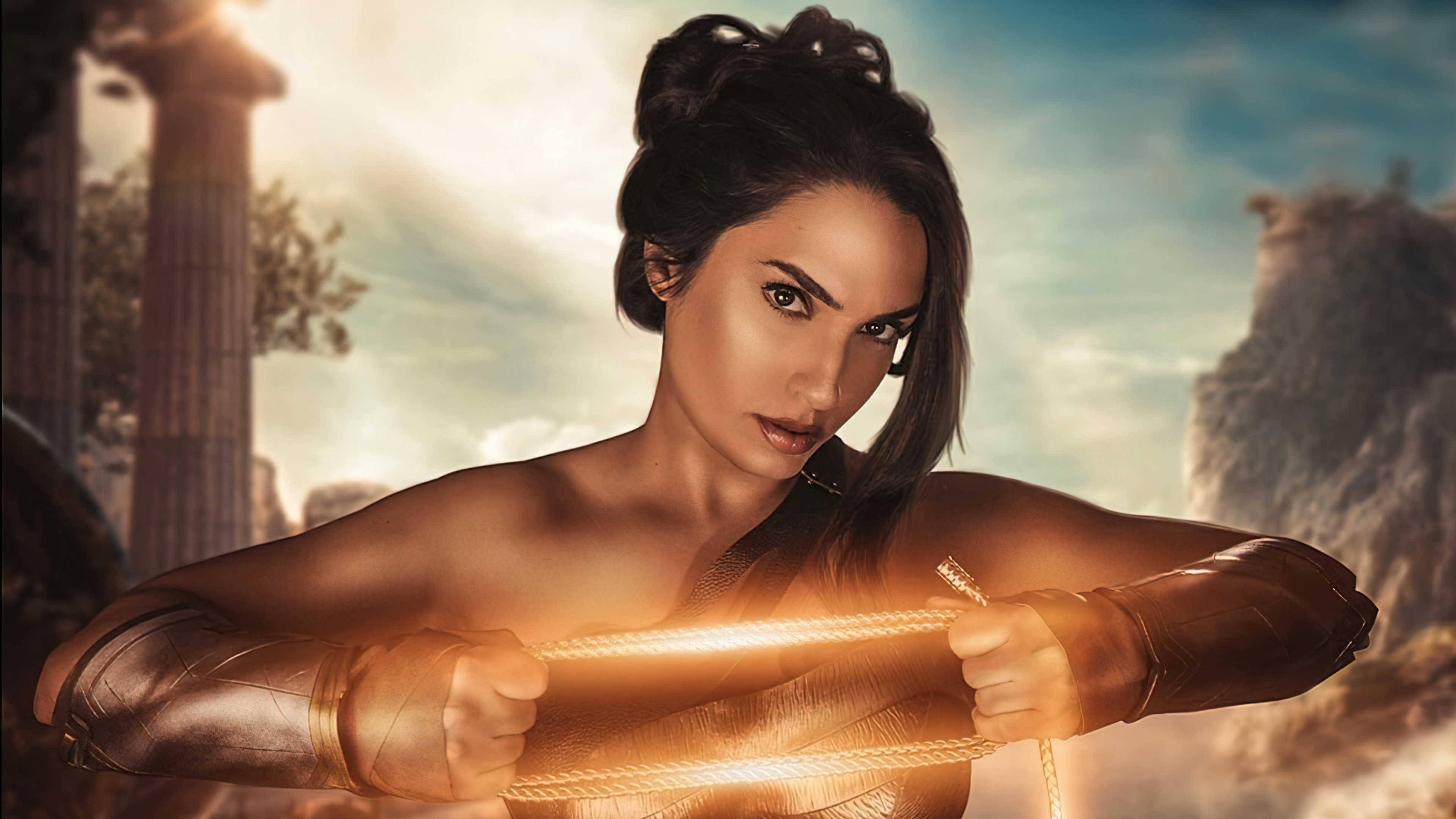 Wonder Woman holding the Lasso of Truth HD Wallpaper