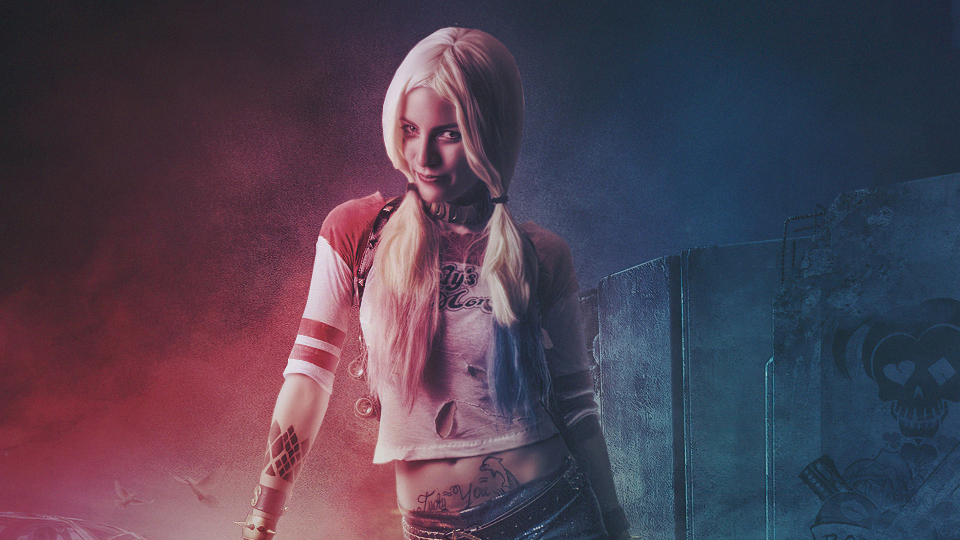 Harley Quinn cosplay artwork 4K HD Wallpaper