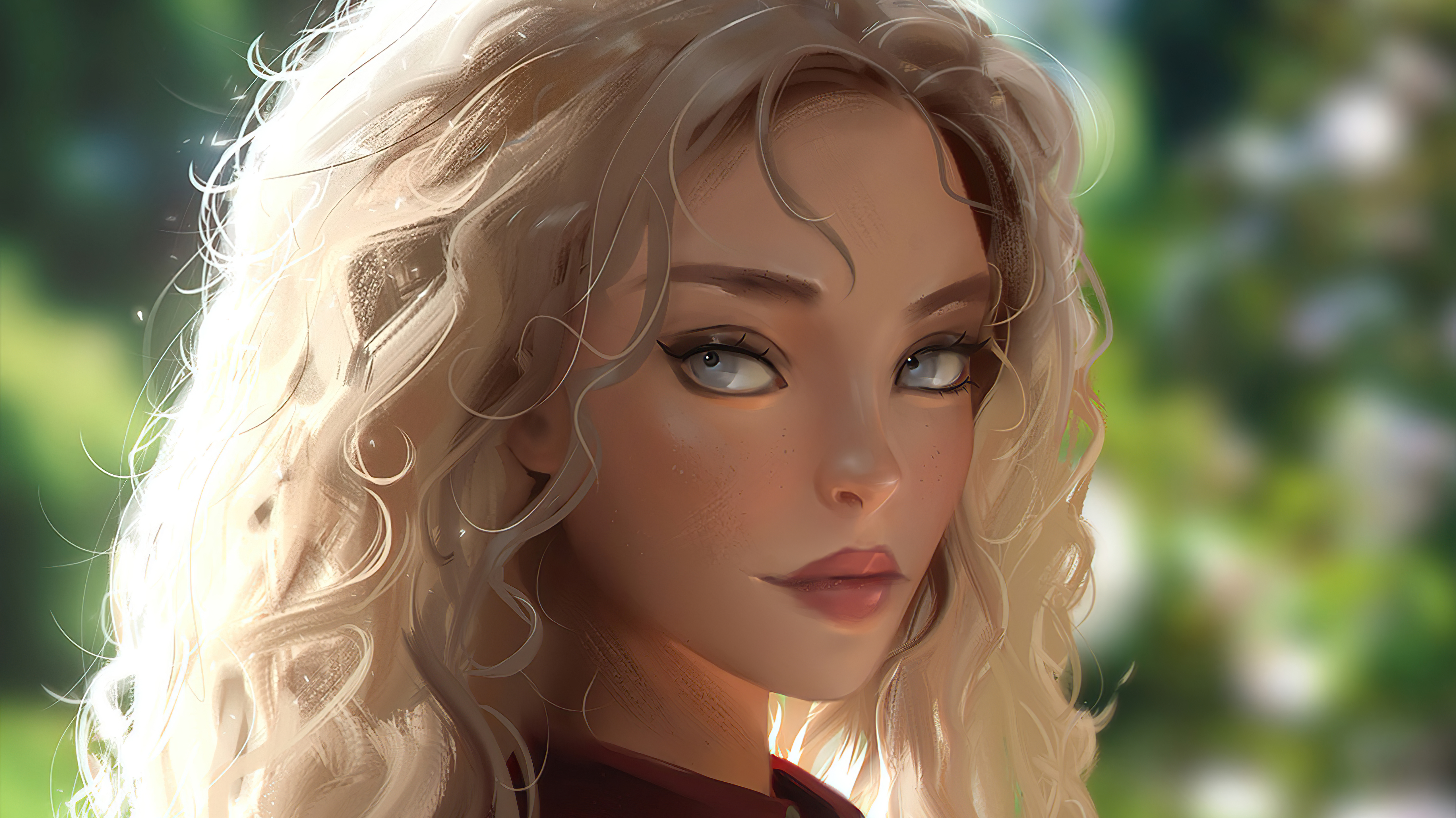 Artwork of a blonde warrior woman HD Wallpaper