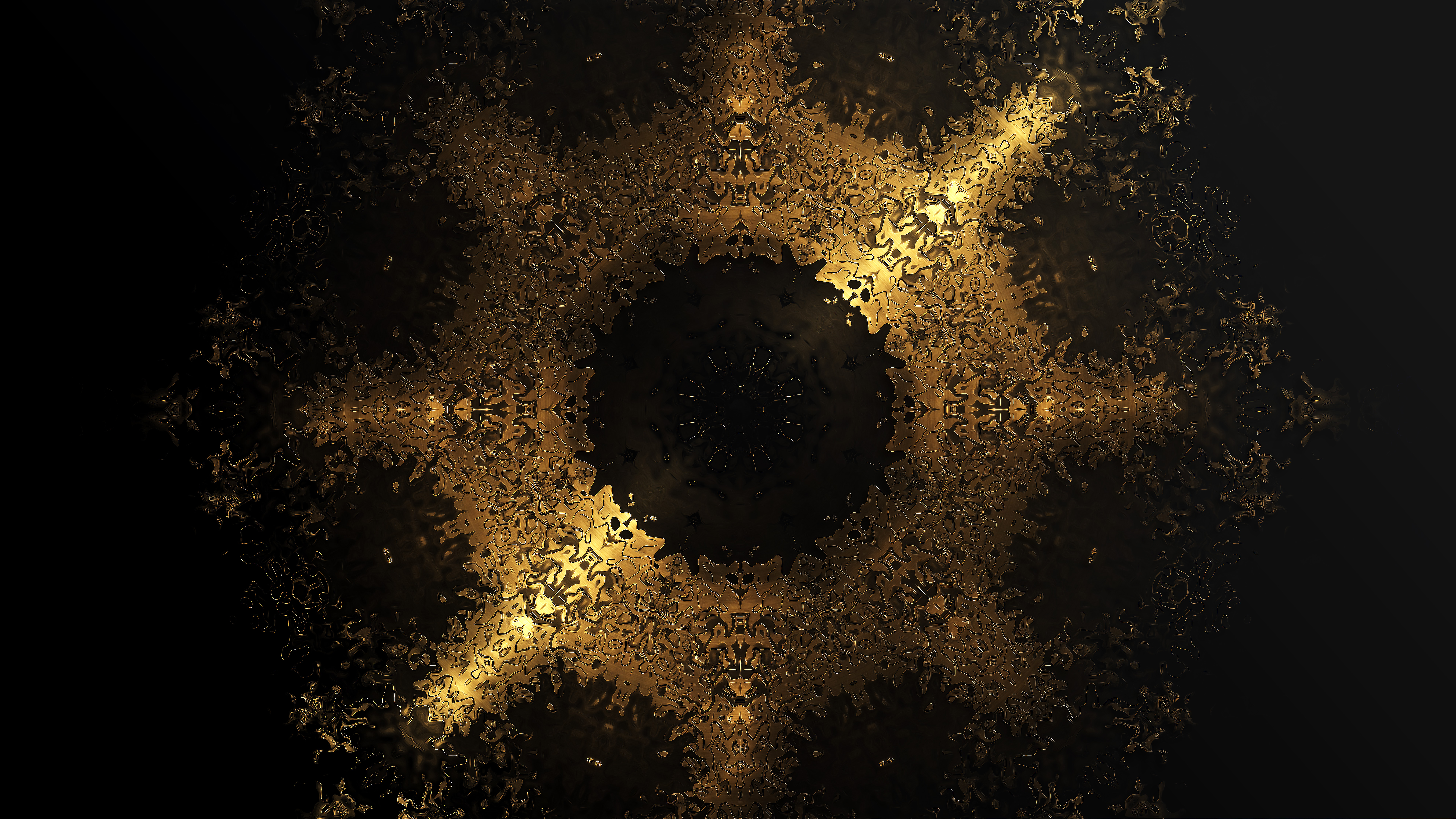 Abstract gold digital art HD Wallpaper