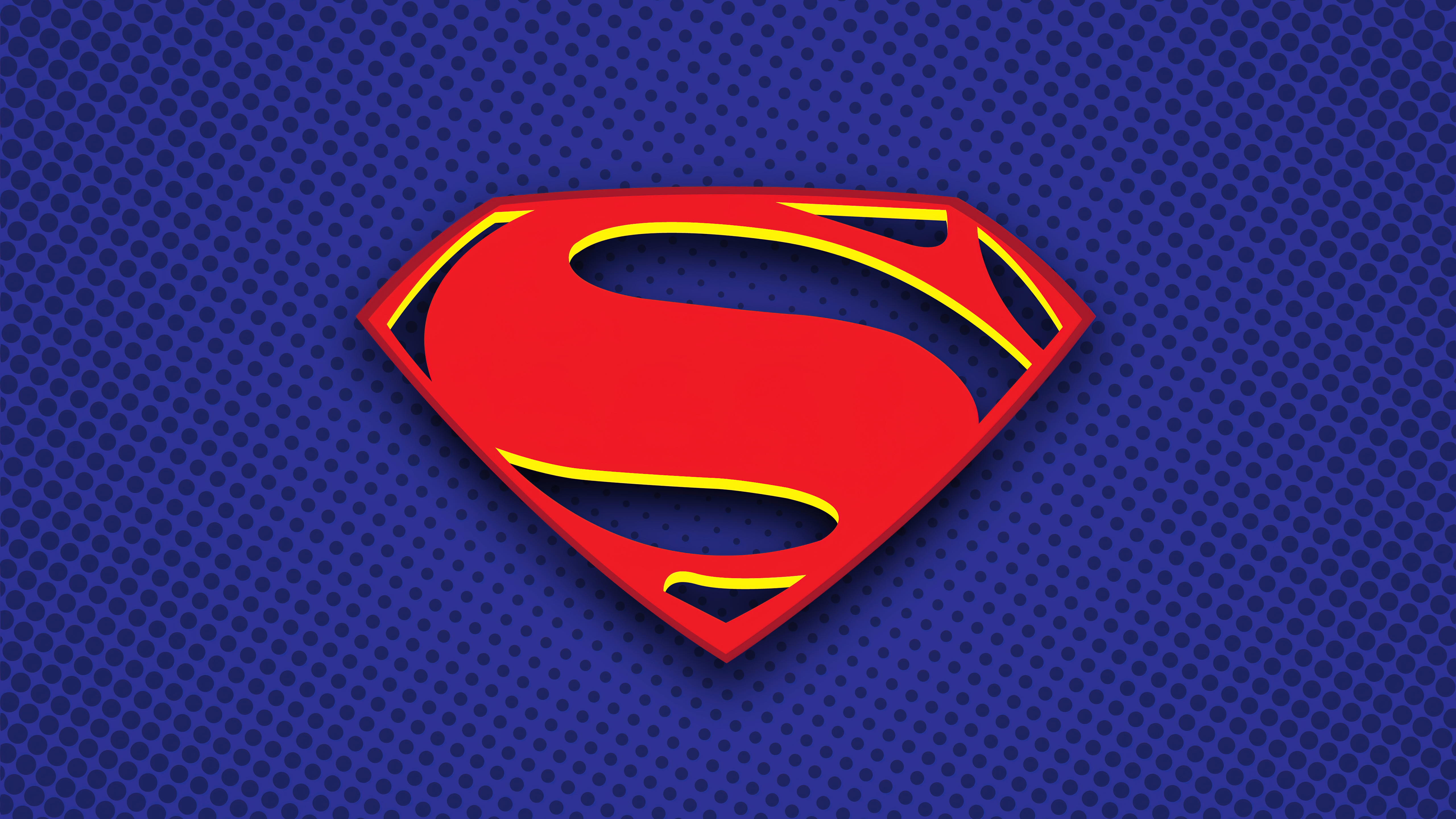 Superman logo on a blue dotted background HD Wallpaper