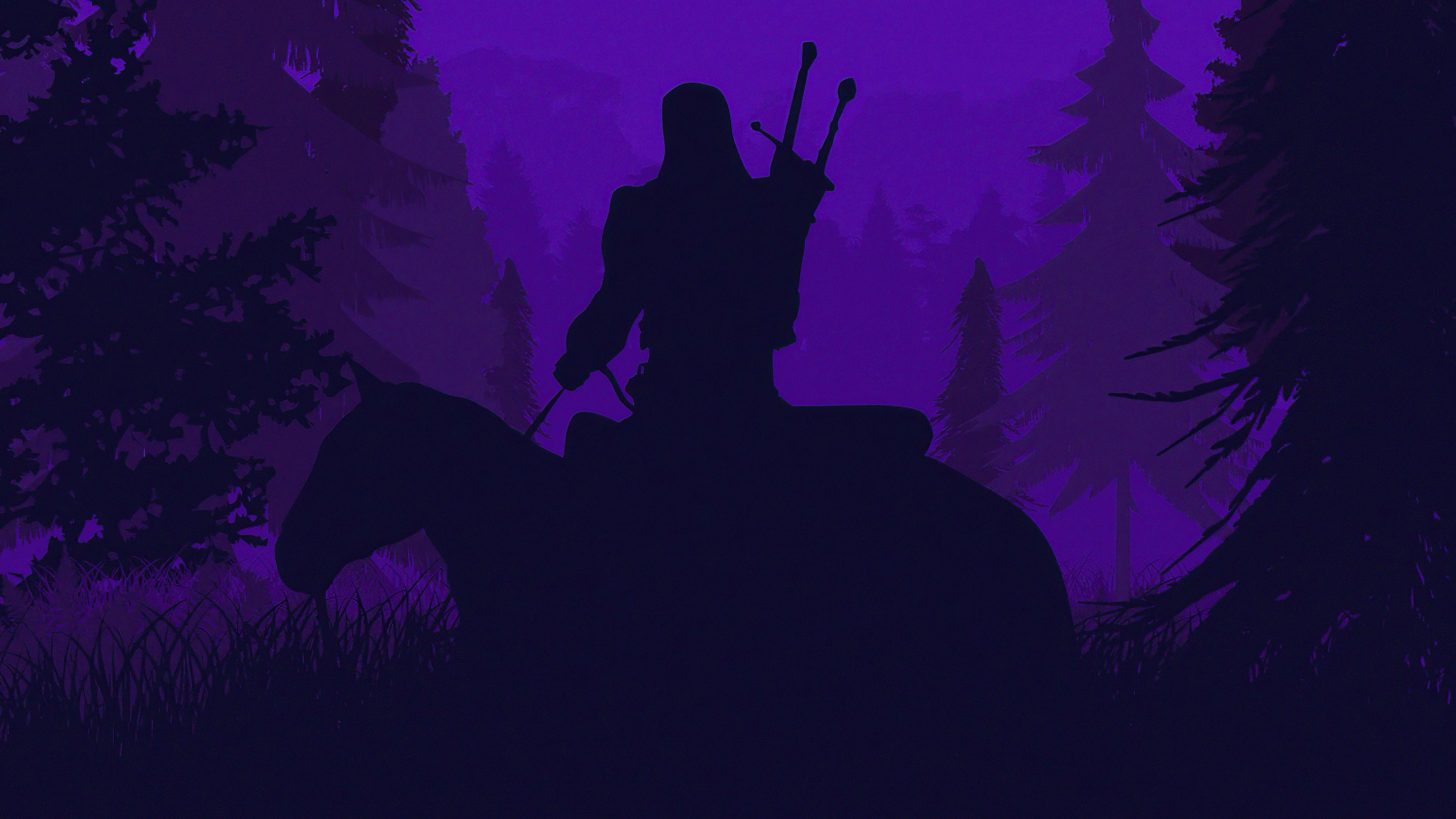 Geralt of Rivia from The Witcher 3 on horseback HD Wallpaper