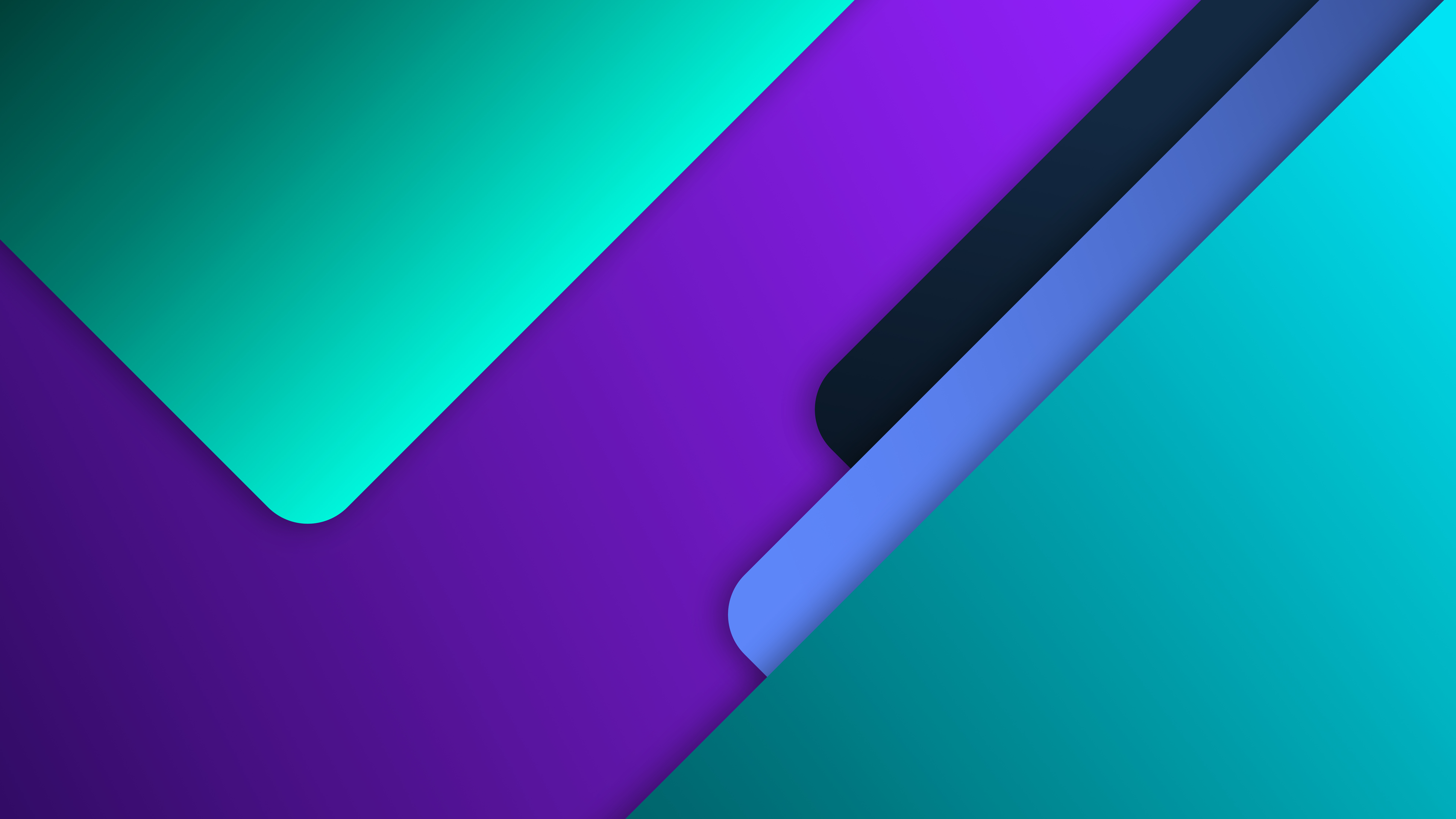 Abstract geometric shapes with purple and teal gradients HD Wallpaper