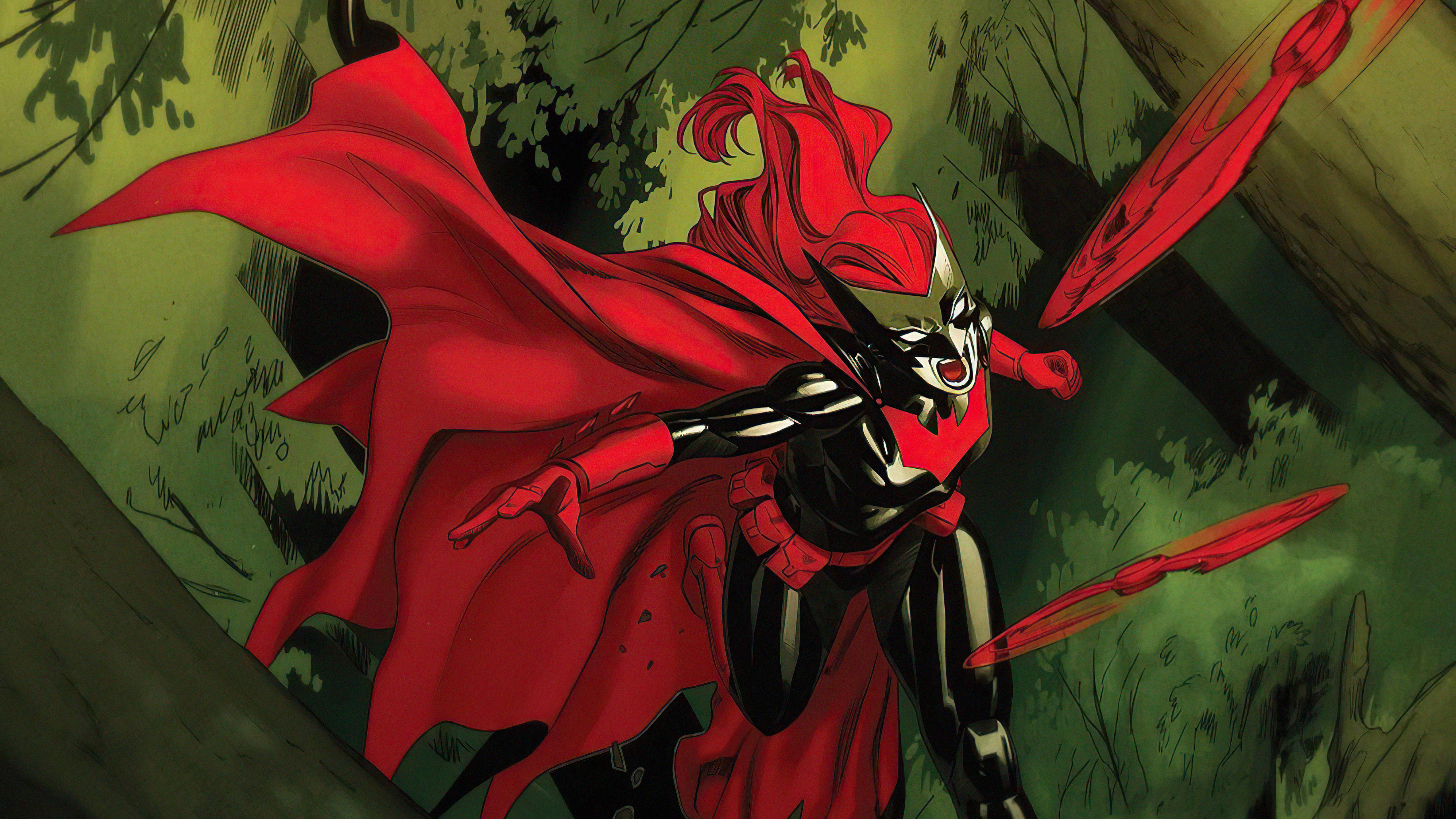 Batwoman from DC Comics in a forest HD Wallpaper