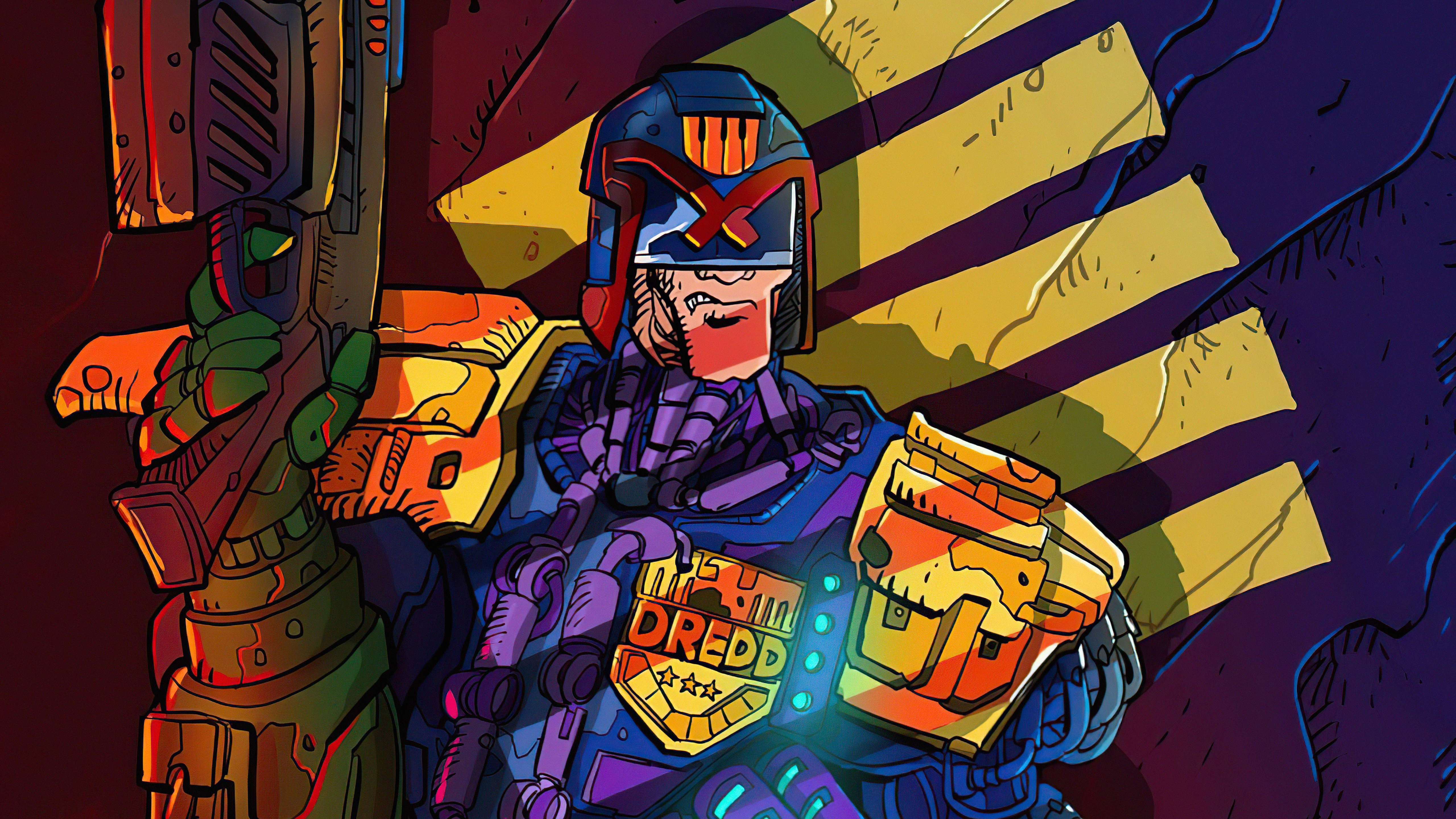 Judge Dredd from 2000 AD artwork HD Wallpaper