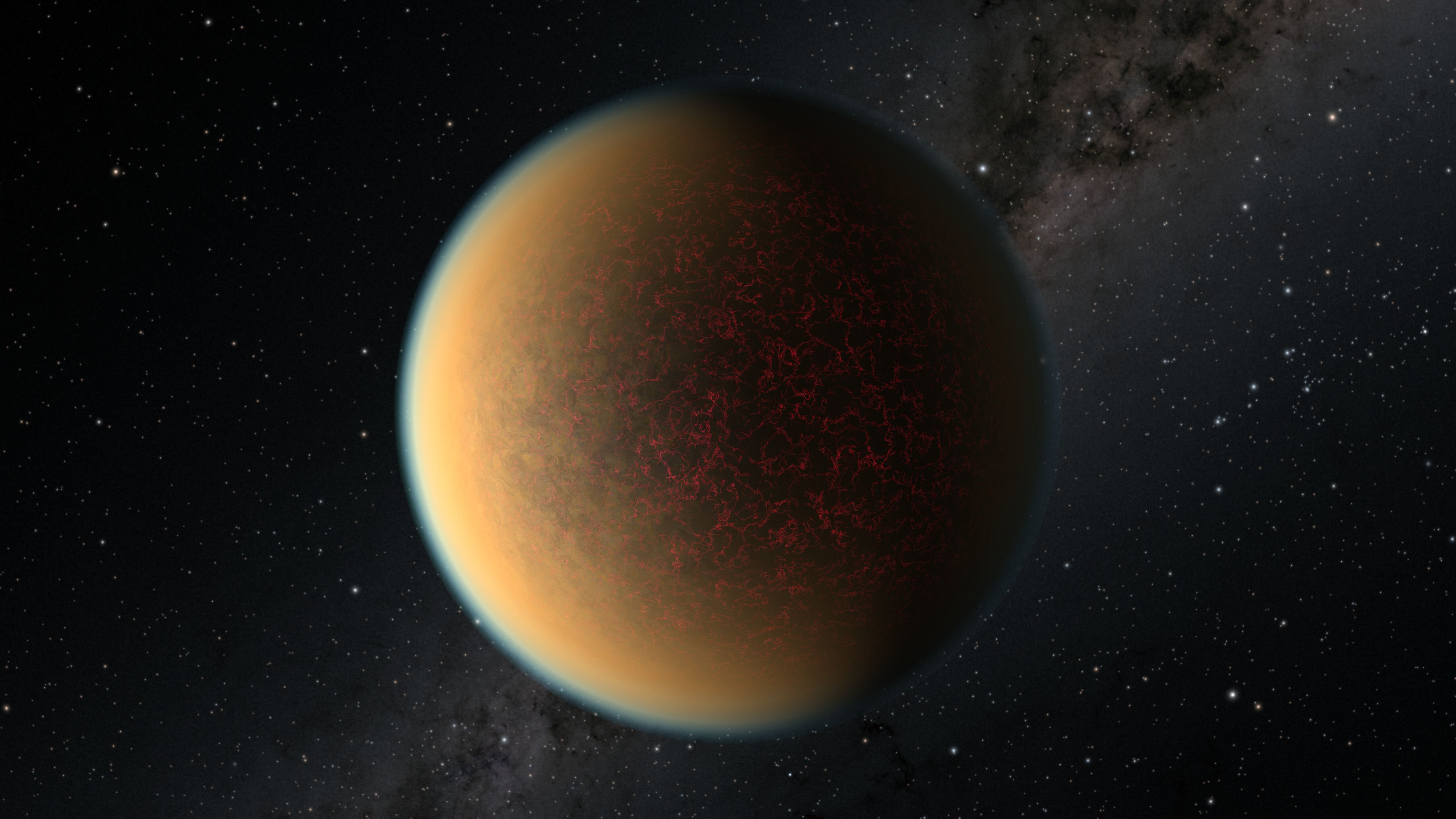 Digital artwork of a planet in space HD Wallpaper