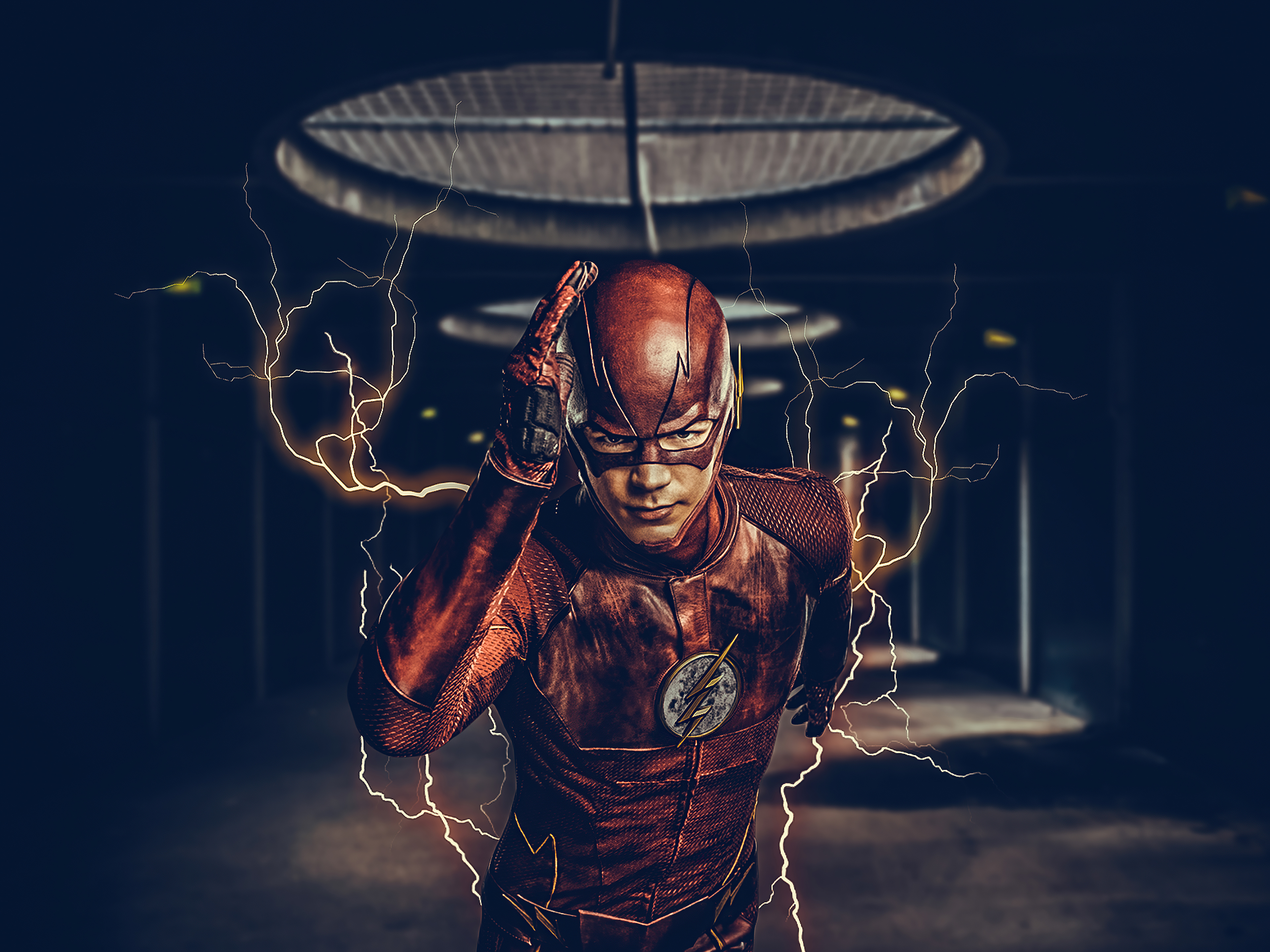The Flash running with lightning HD Wallpaper