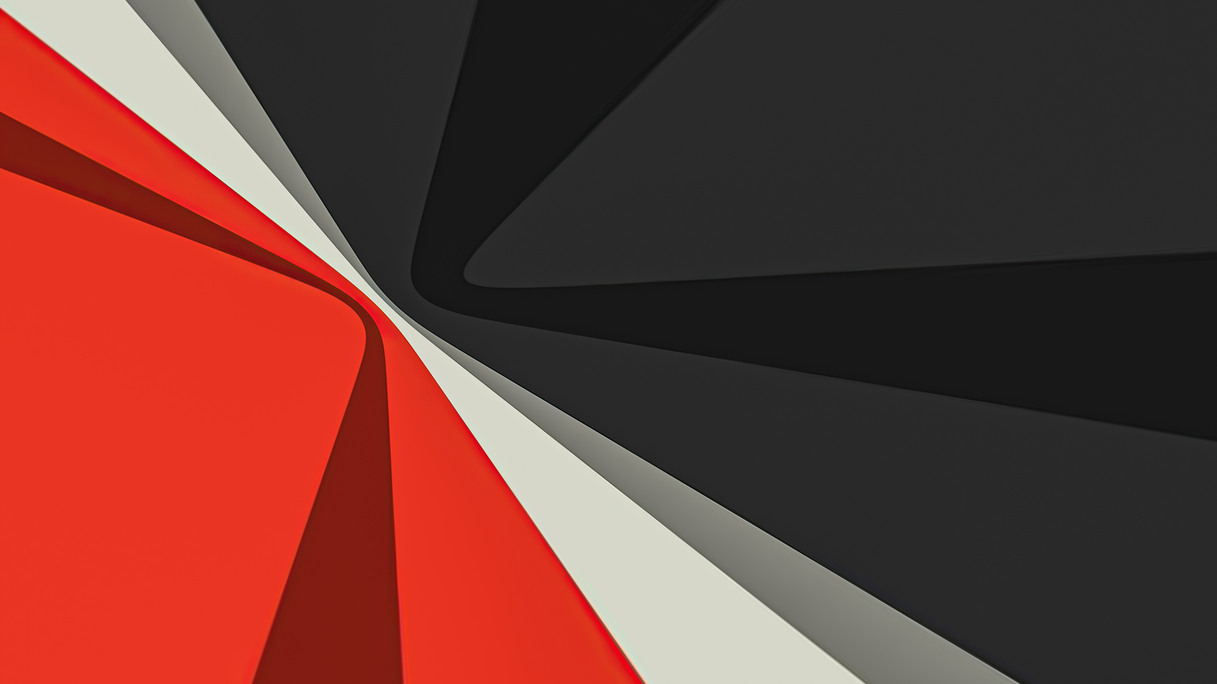 Abstract digital art with red, white, and black layers HD Wallpaper