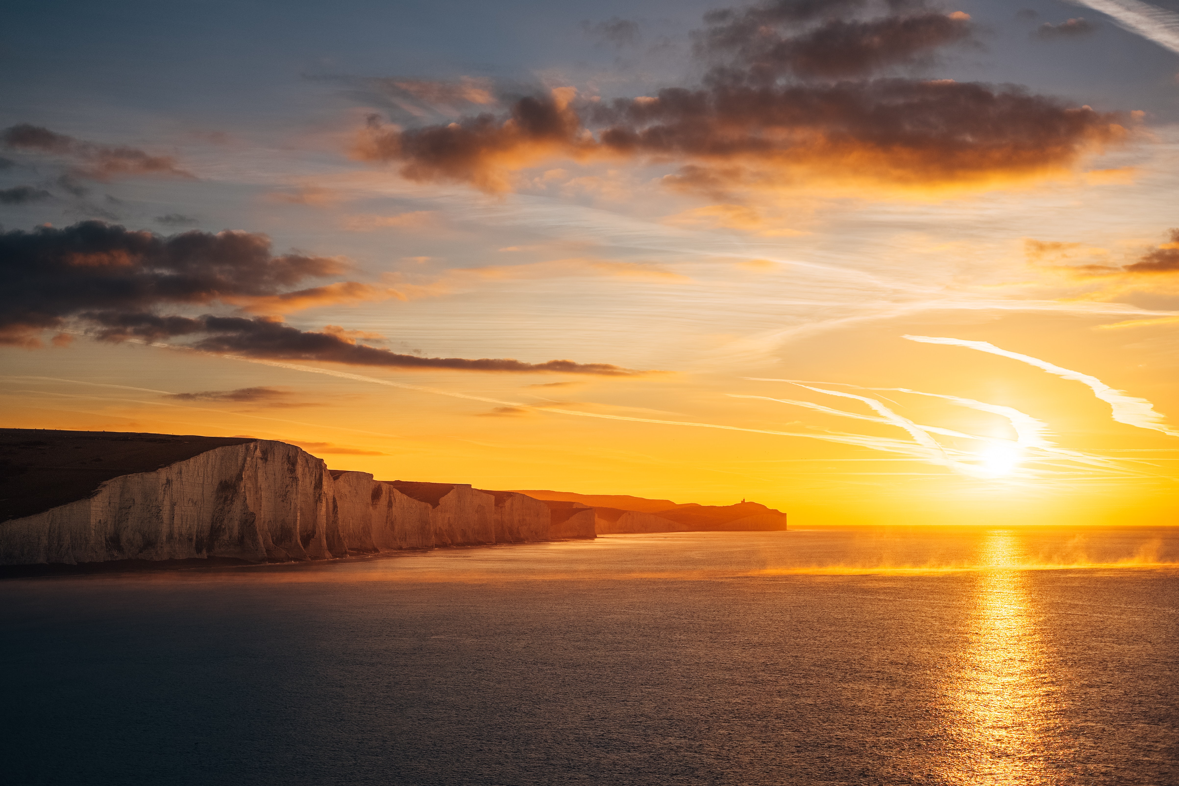 Sunrise over the White Cliffs of Dover HD Wallpaper