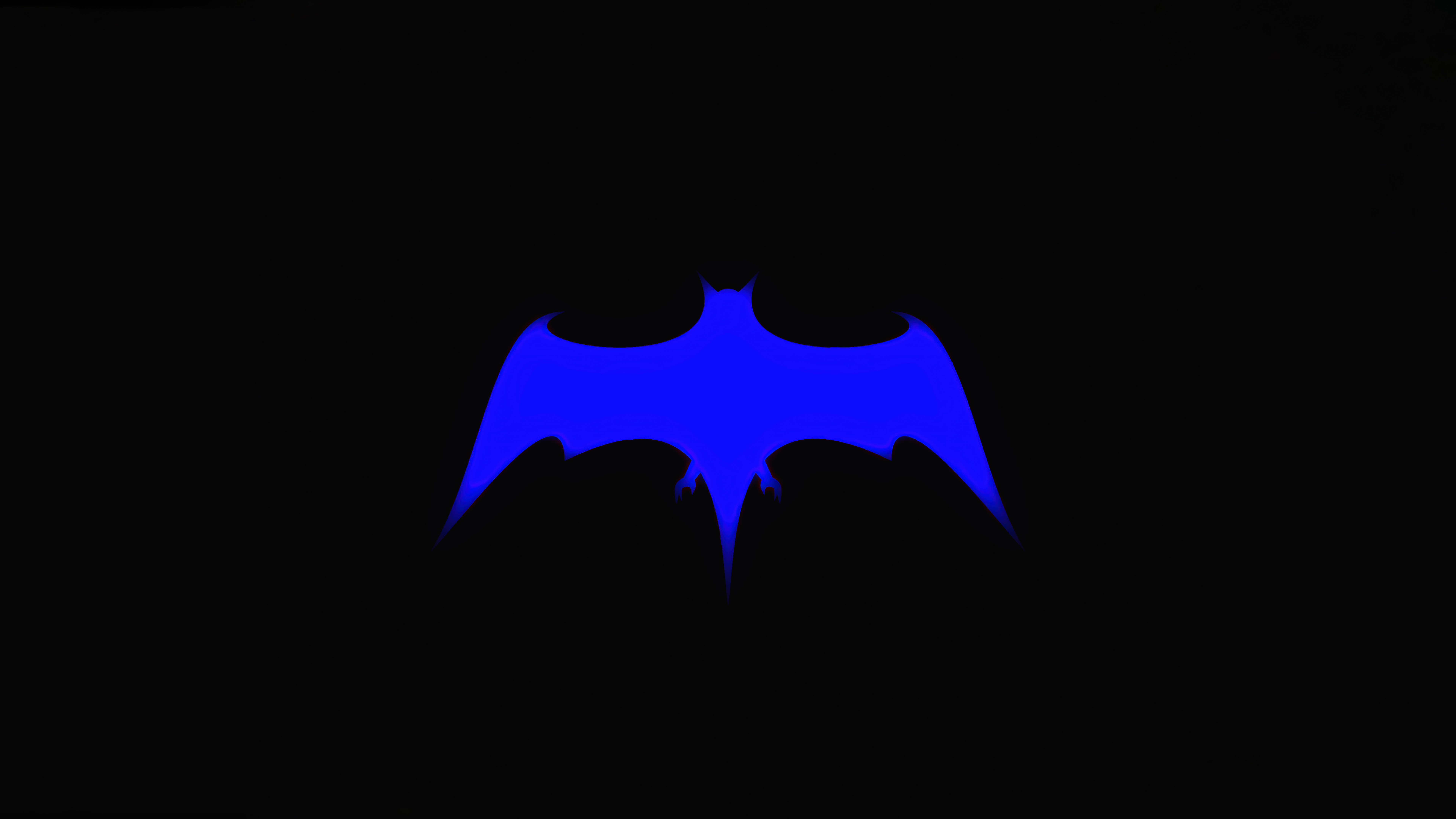 Blue Bat Logo on Black Background HD Wallpaper
